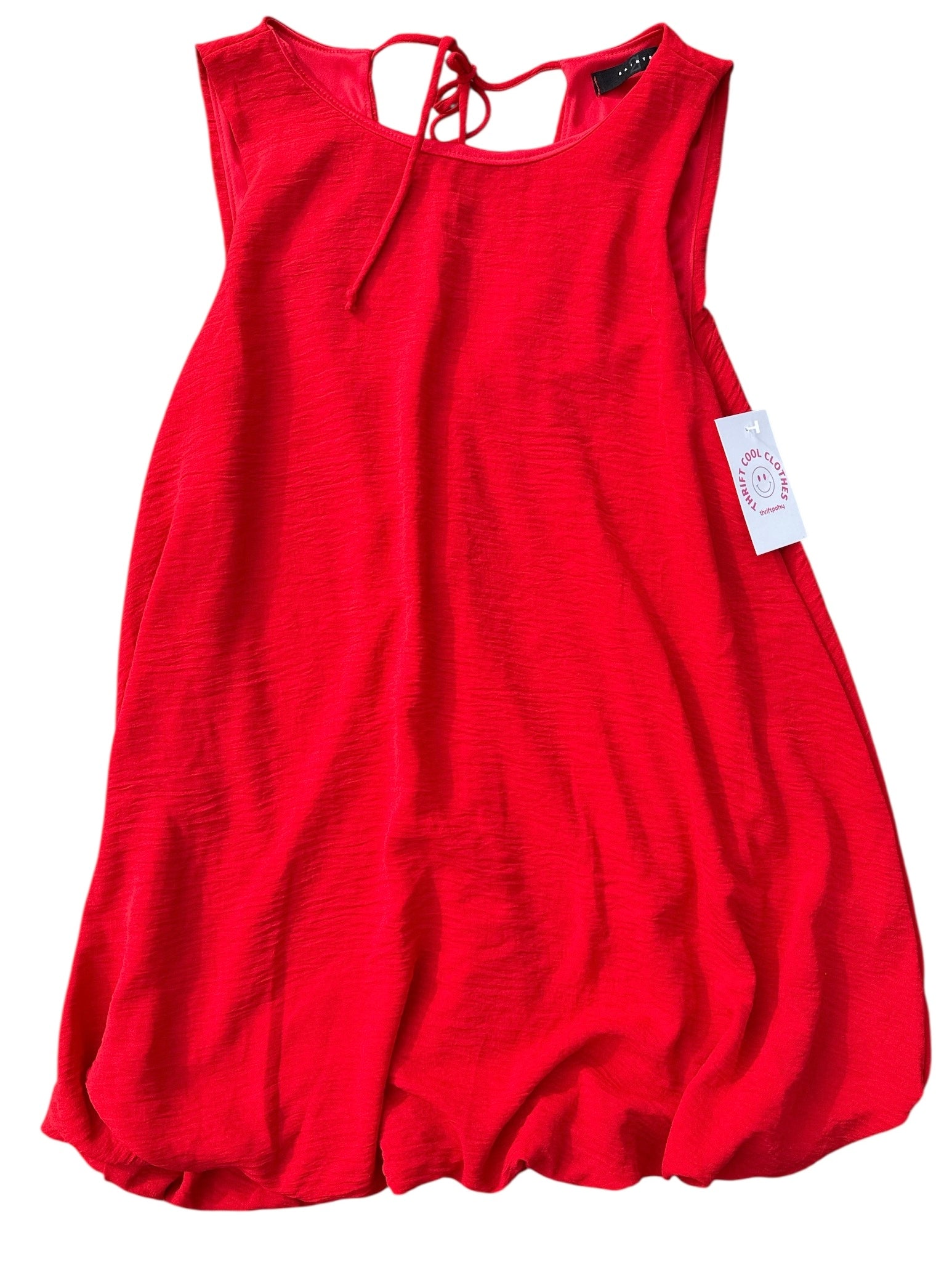 red saints aline mini dress, s