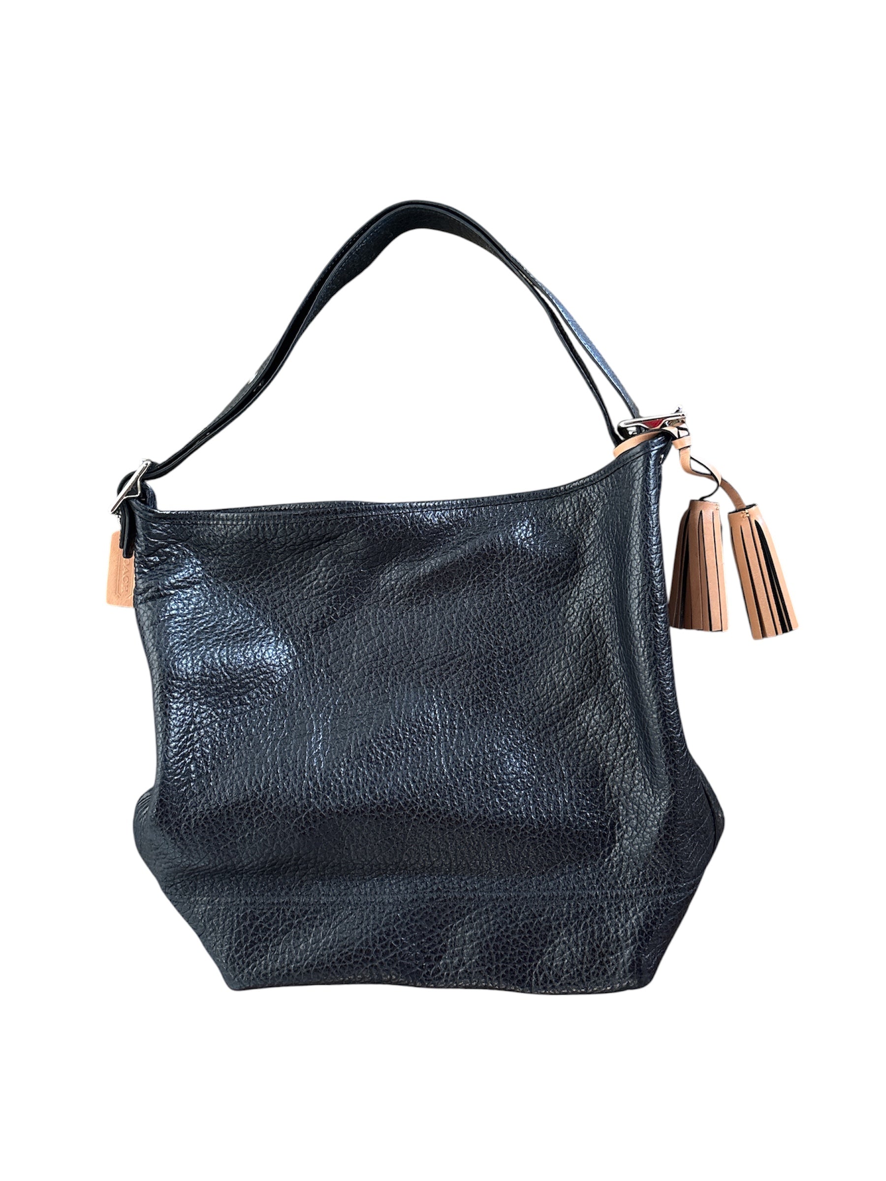 Black Coach Pebble Leather Tote