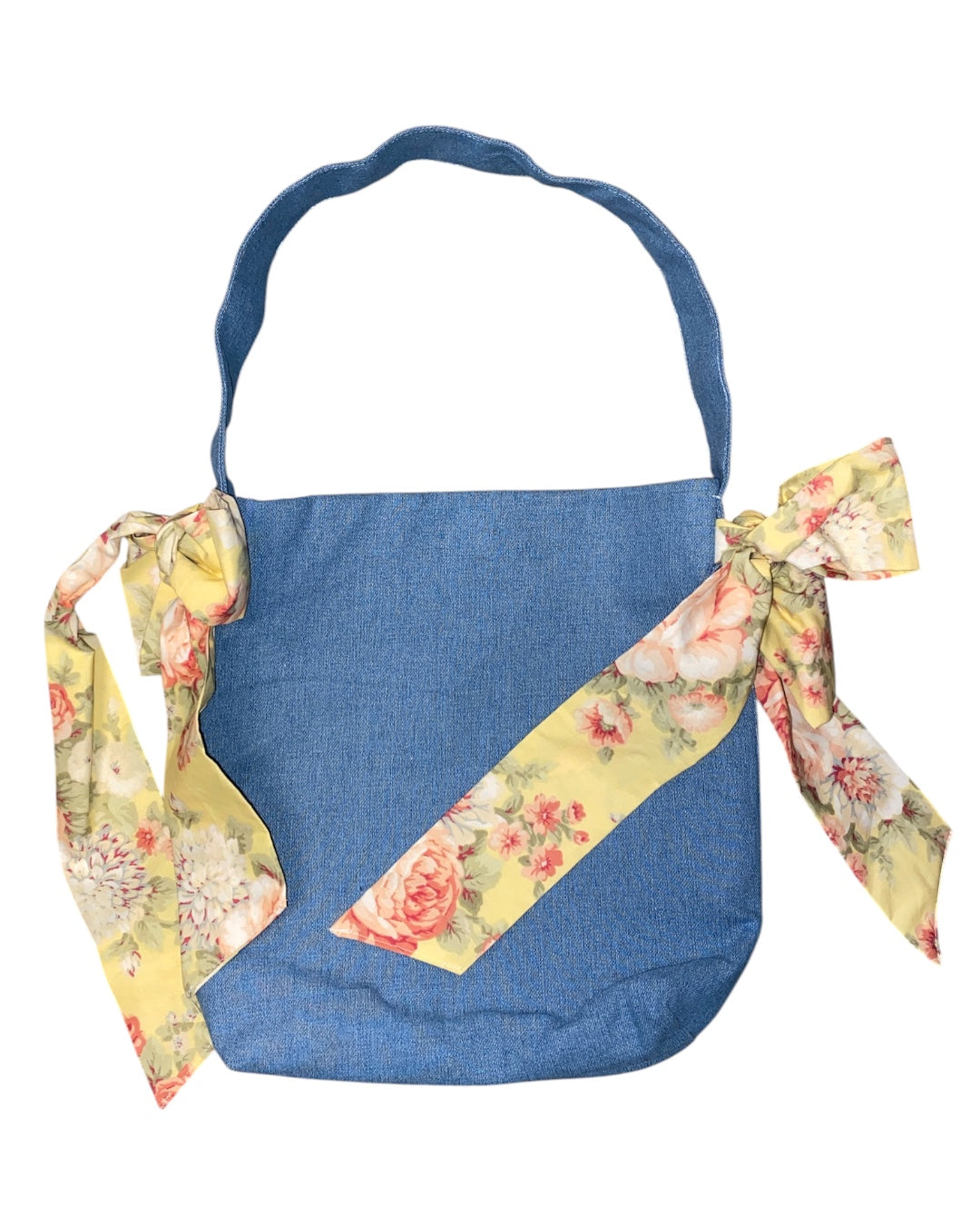cutie lil denim bag bow floral details