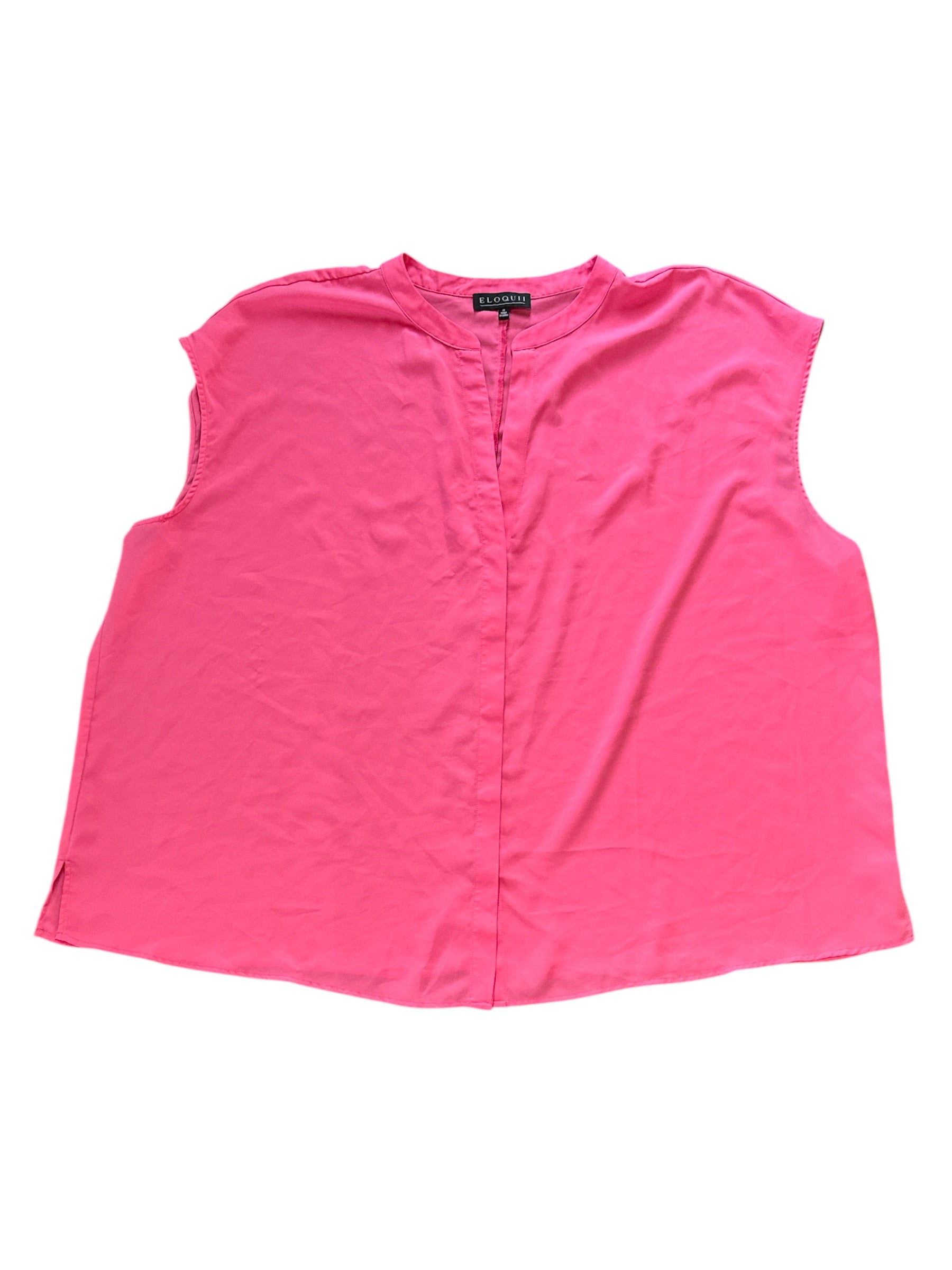hot pink eloquii sleeveless v neck blouse, 28 (4XL)