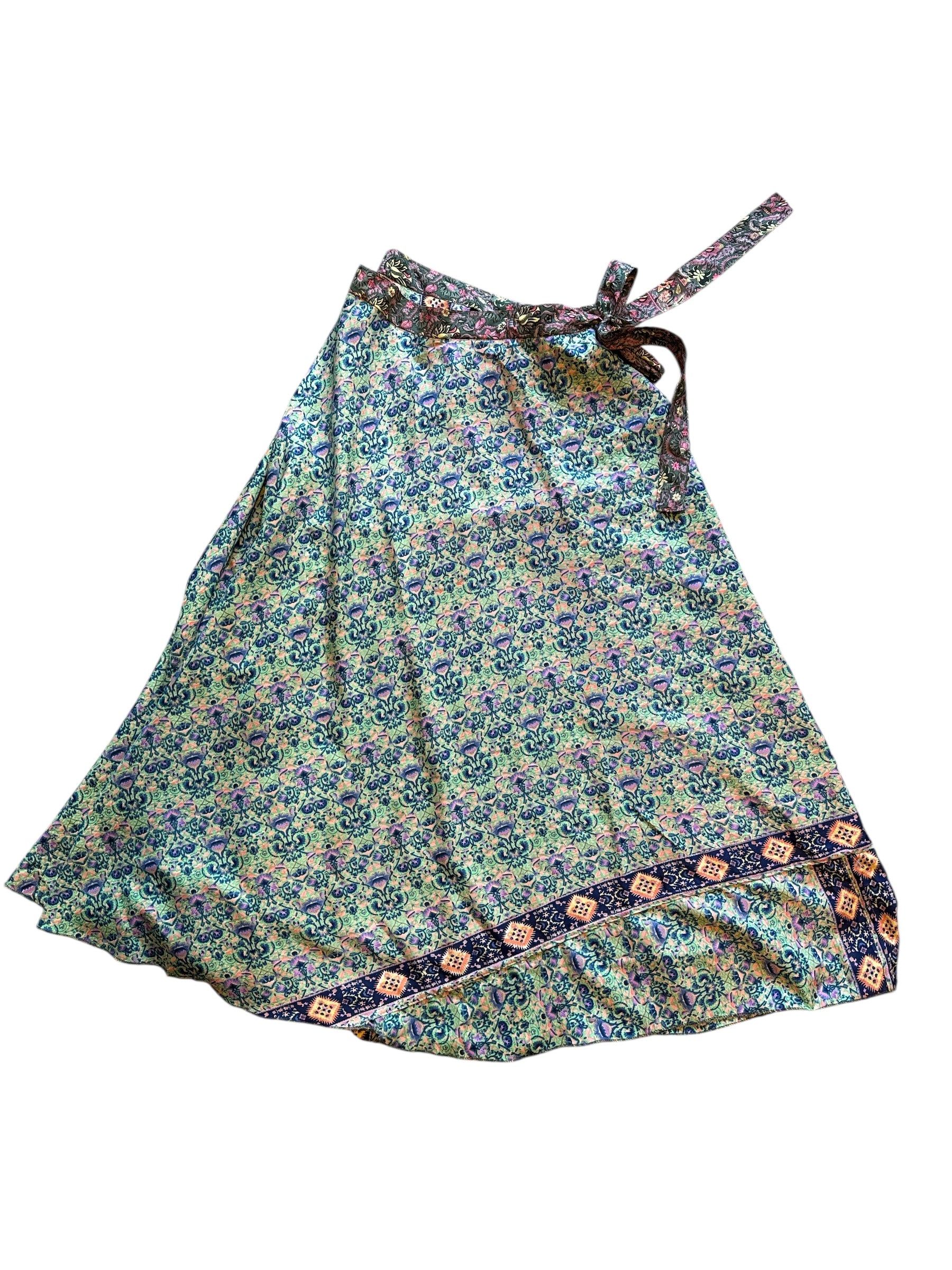 green  reversible wrap skirt, small