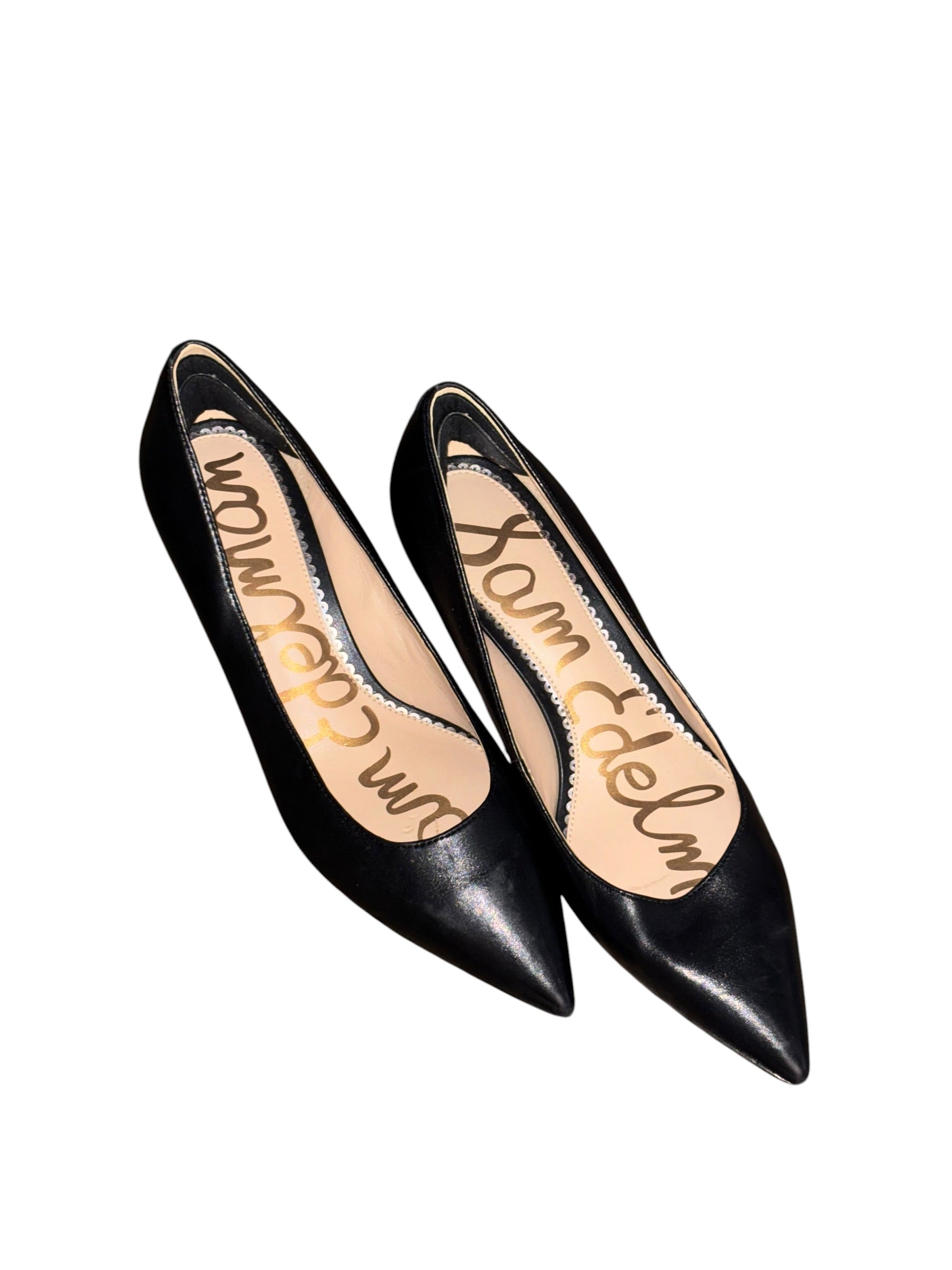 black sam edelman pointed kitten heel, 8
