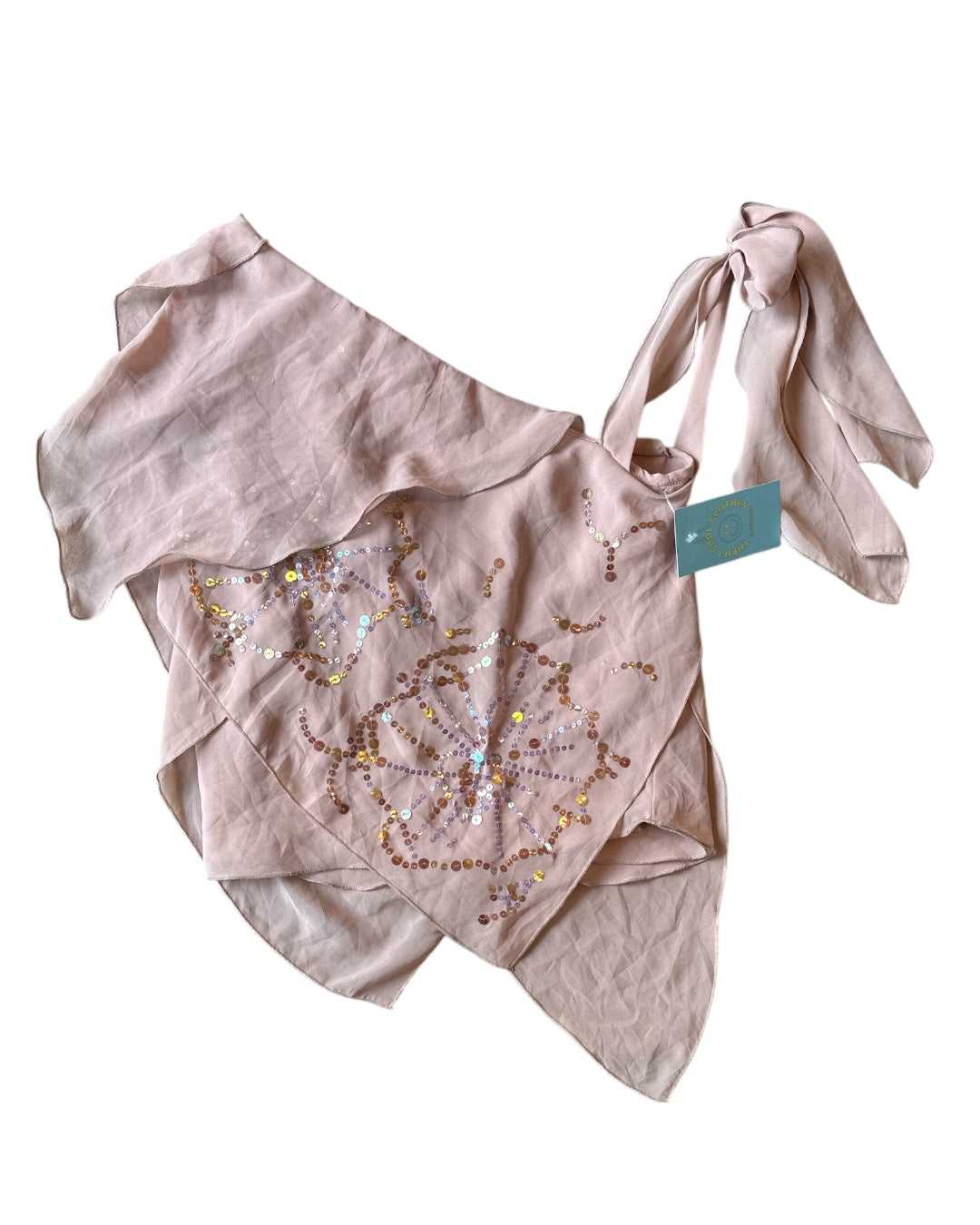 nude tan sportsgirl sequin y2k top, 10