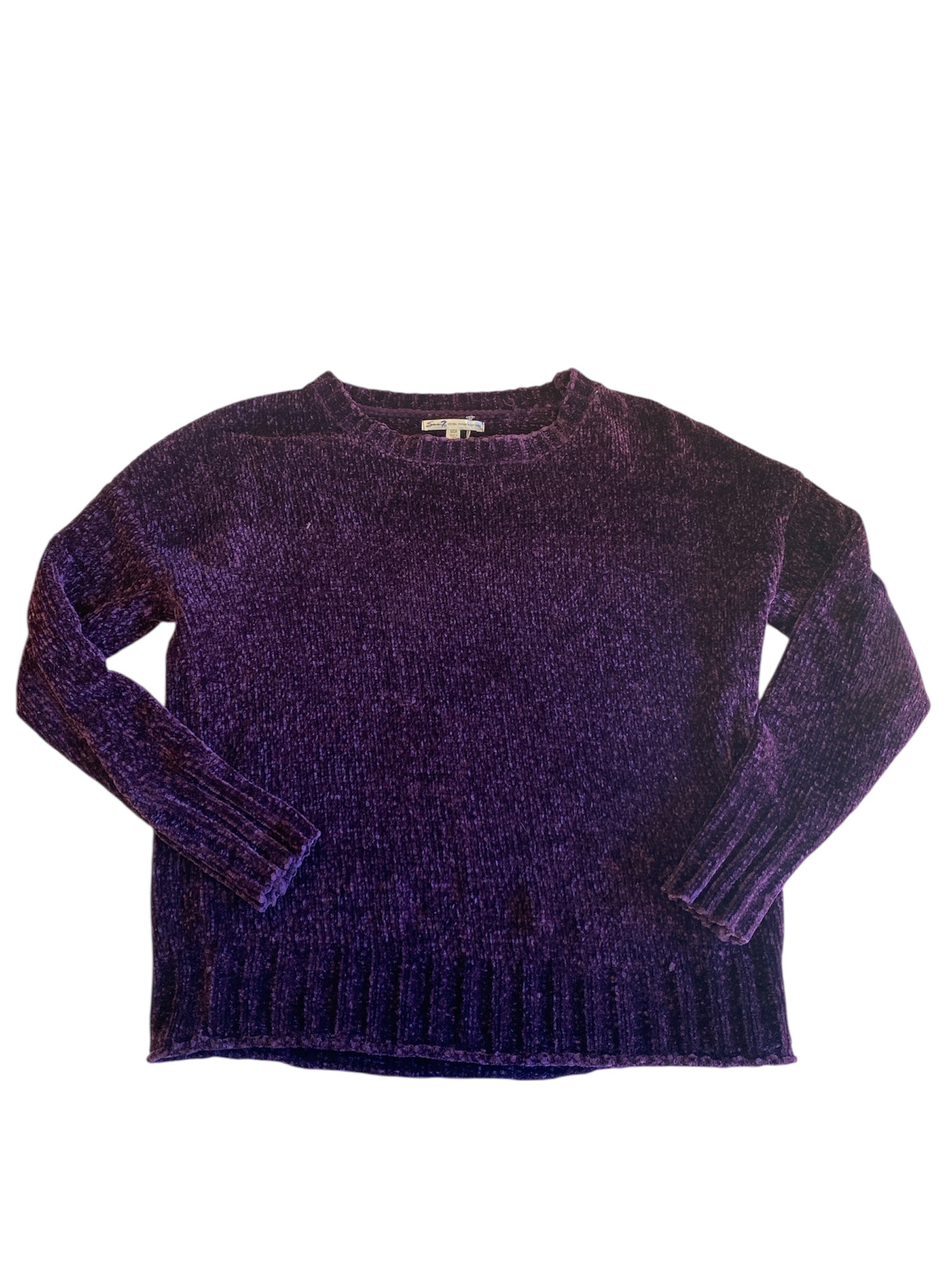 purple seven chenille sweater, s