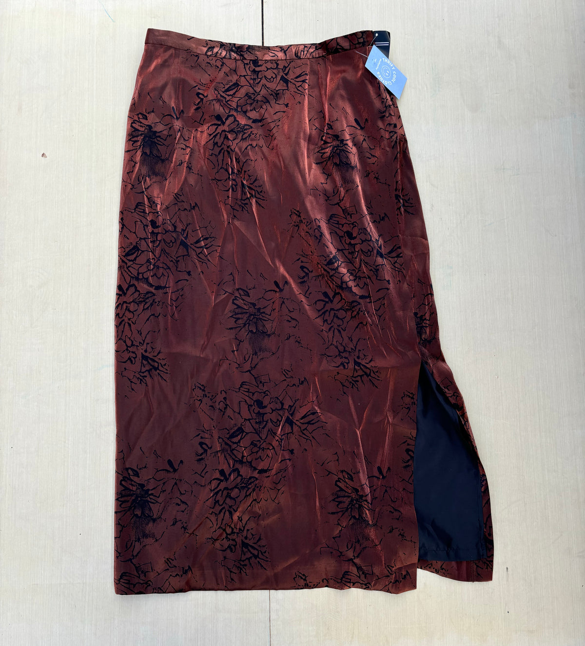 copper lana lee DEADSTOCK metallic patterned skirt, 16 (fits like a 12-14)