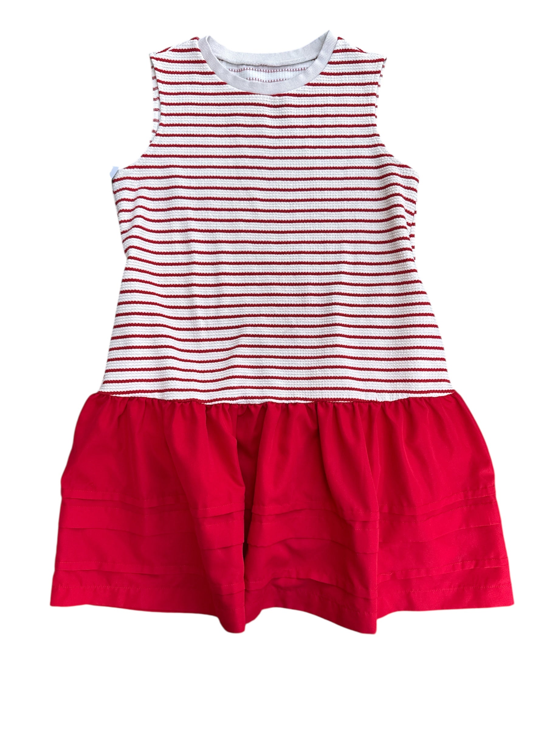 red white unbranded nautical striped bubble dress, m