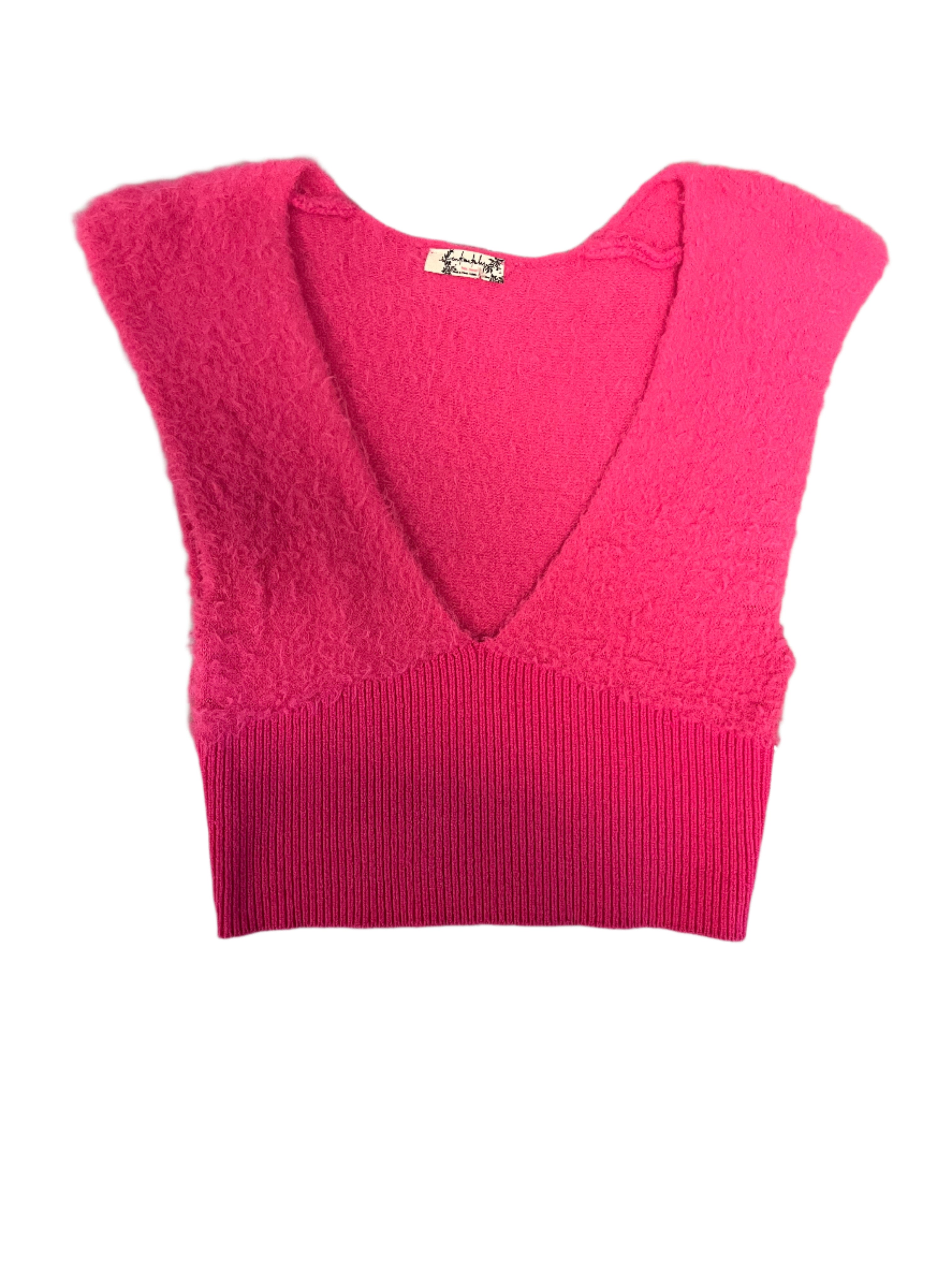 pink free people fuzzy tank, s