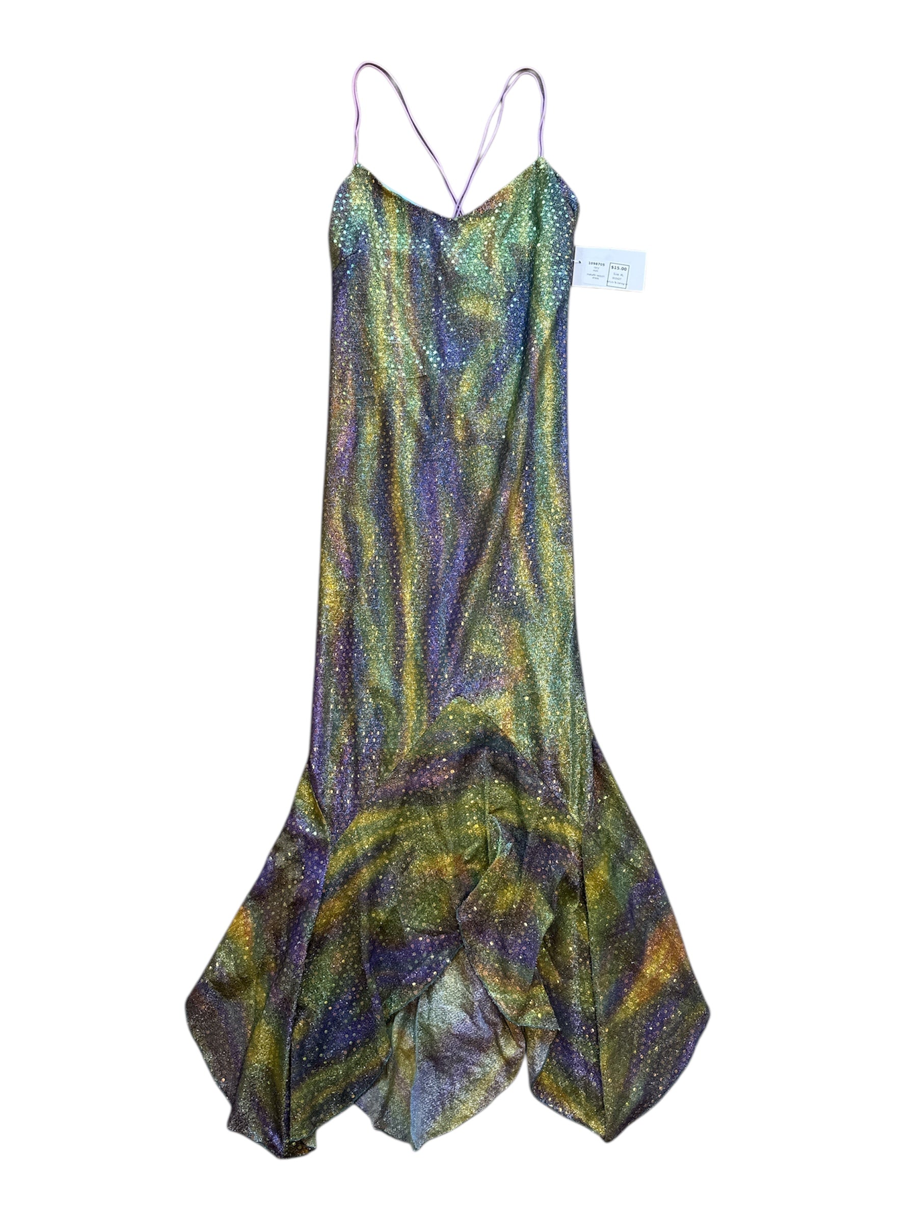 multi rory vtt metallic sequin dress, XL (stretchy, fits M-XL)