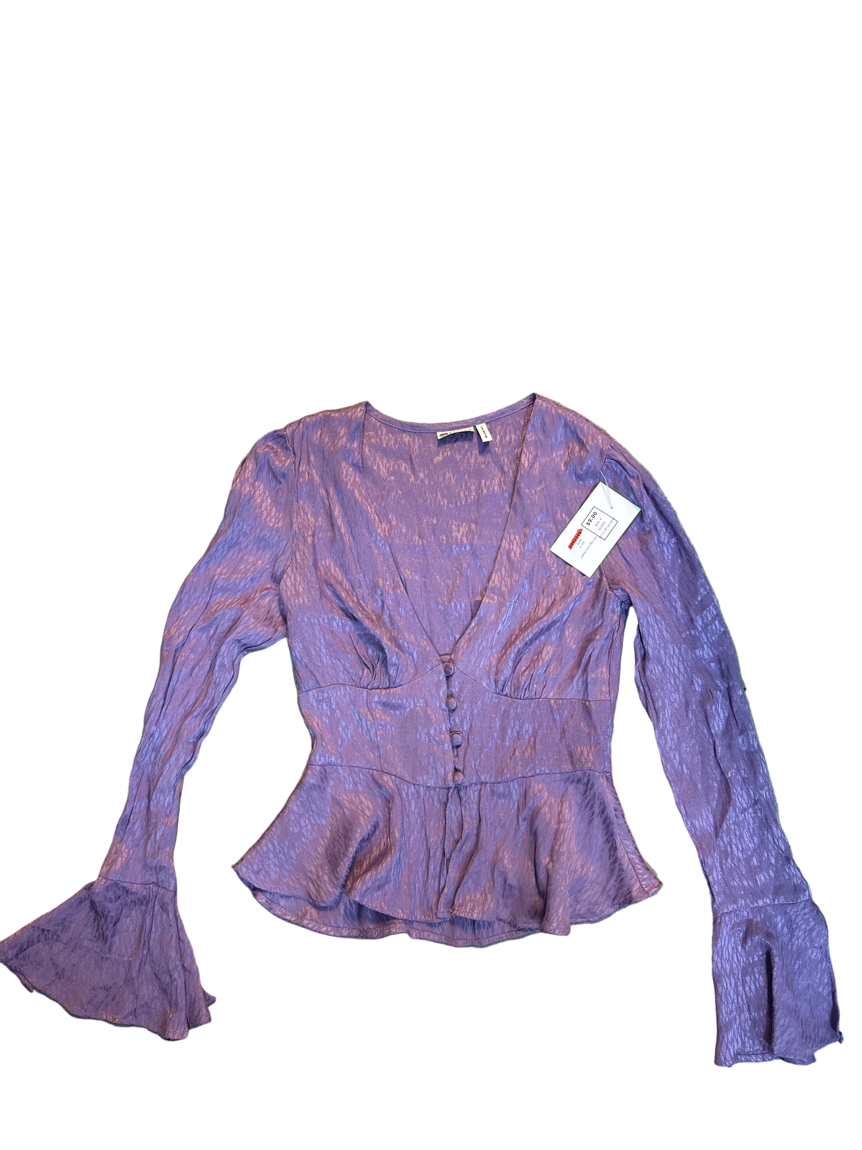 purple asos patterned silky top, 4