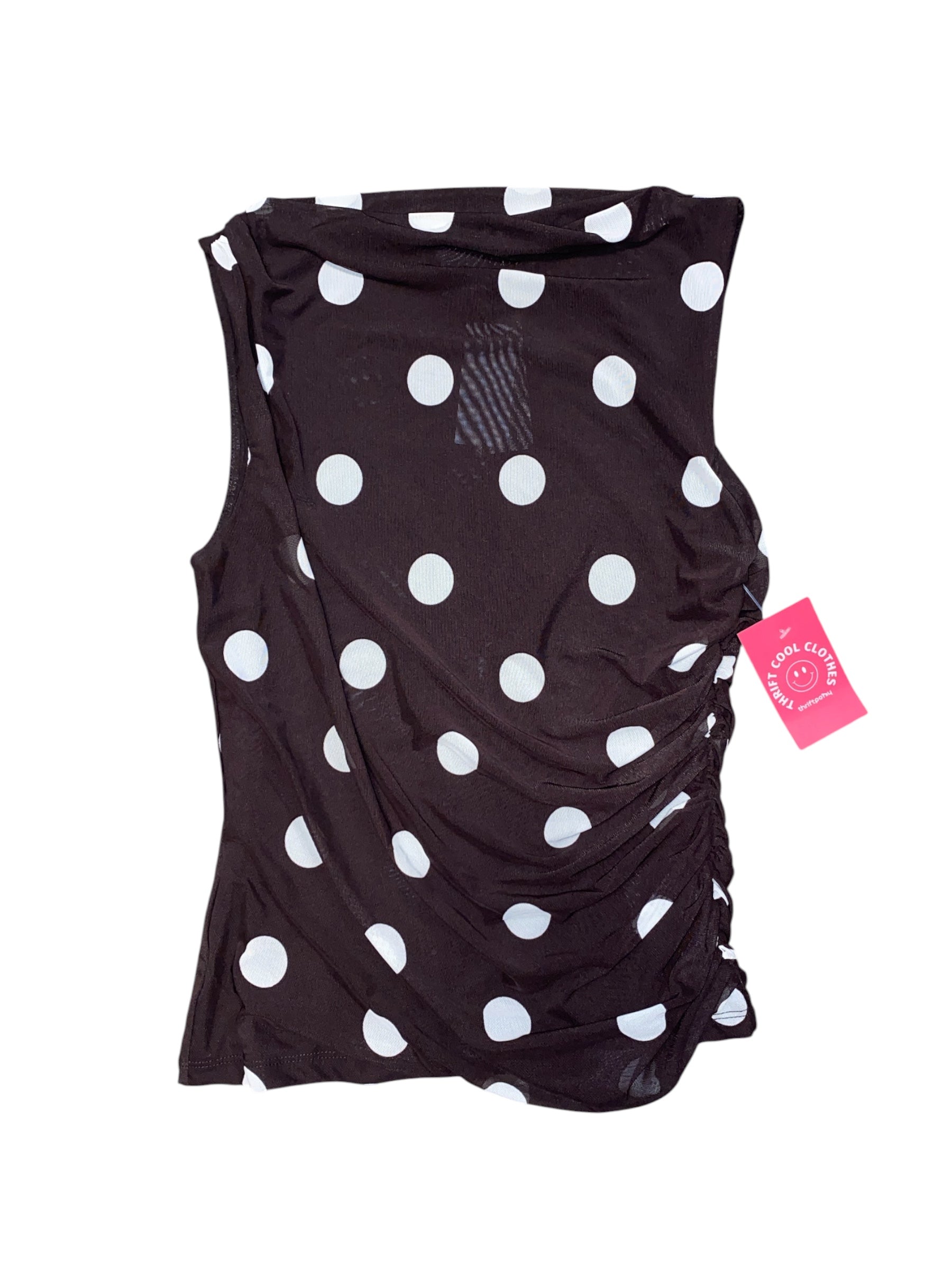 Brown Philosophy Polka dot mesh tank, S