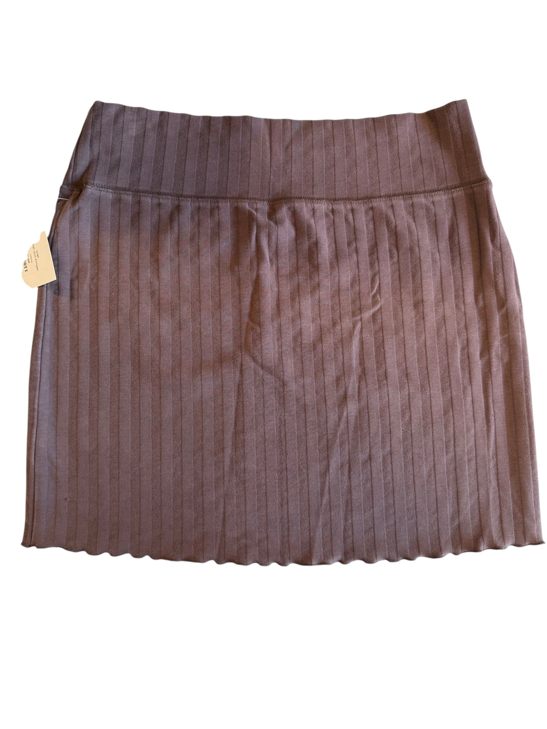 brown aerie lettuce trim short skirt, m