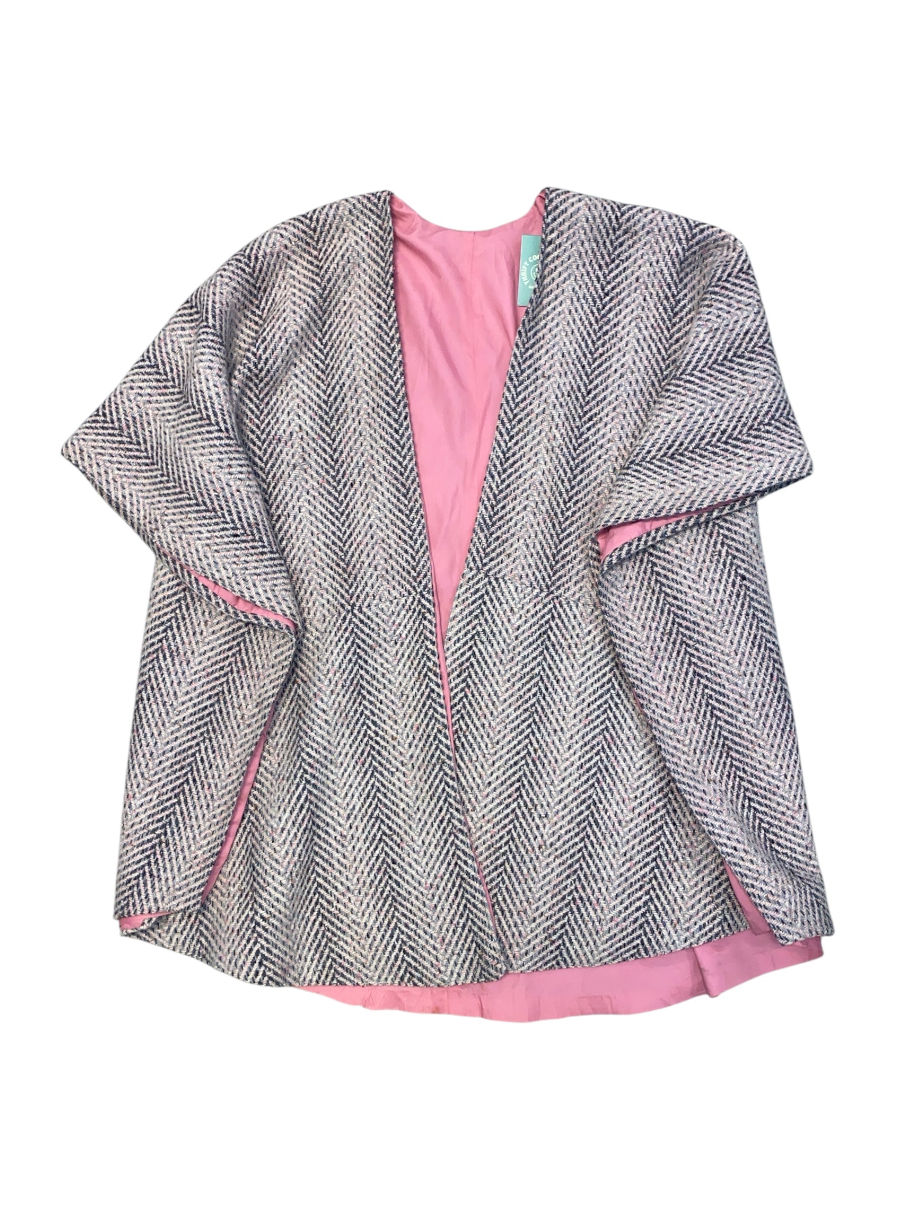 Pink  Tweed funky overlay cape