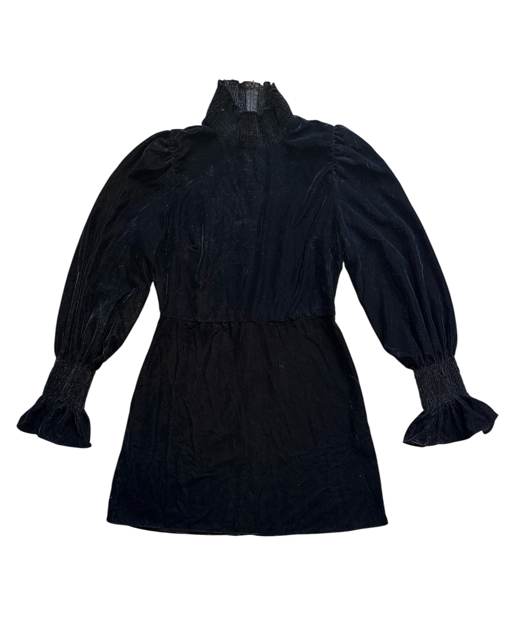 Black Zara Turtleneck velour dress, S