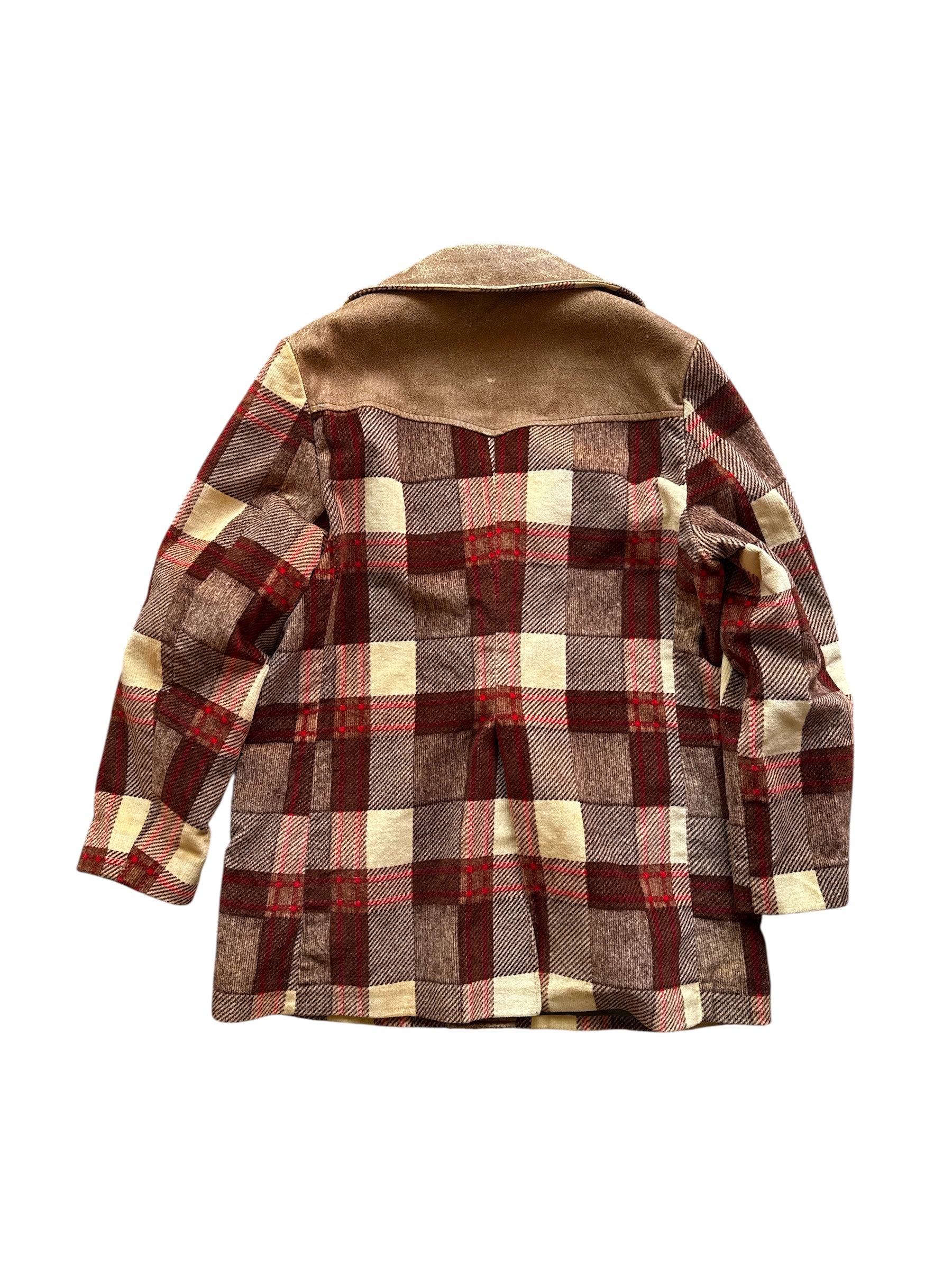 red tan cresco vtg plaid velour jacket, 42 fits like L