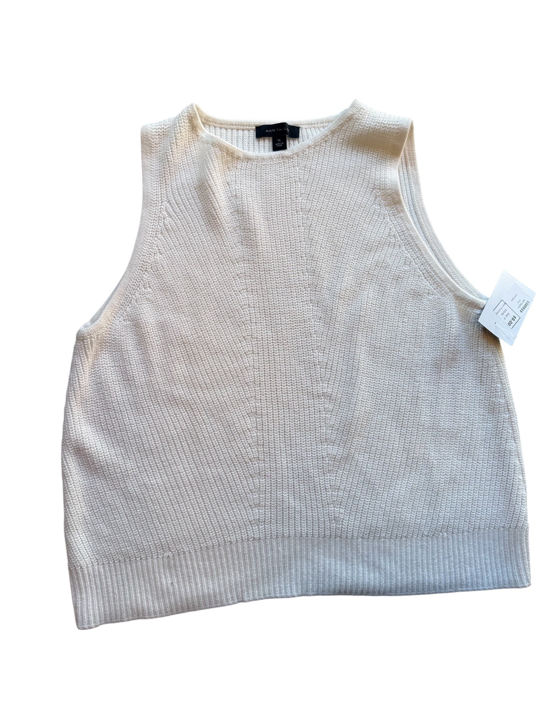 white ann taylor knit tank, xl