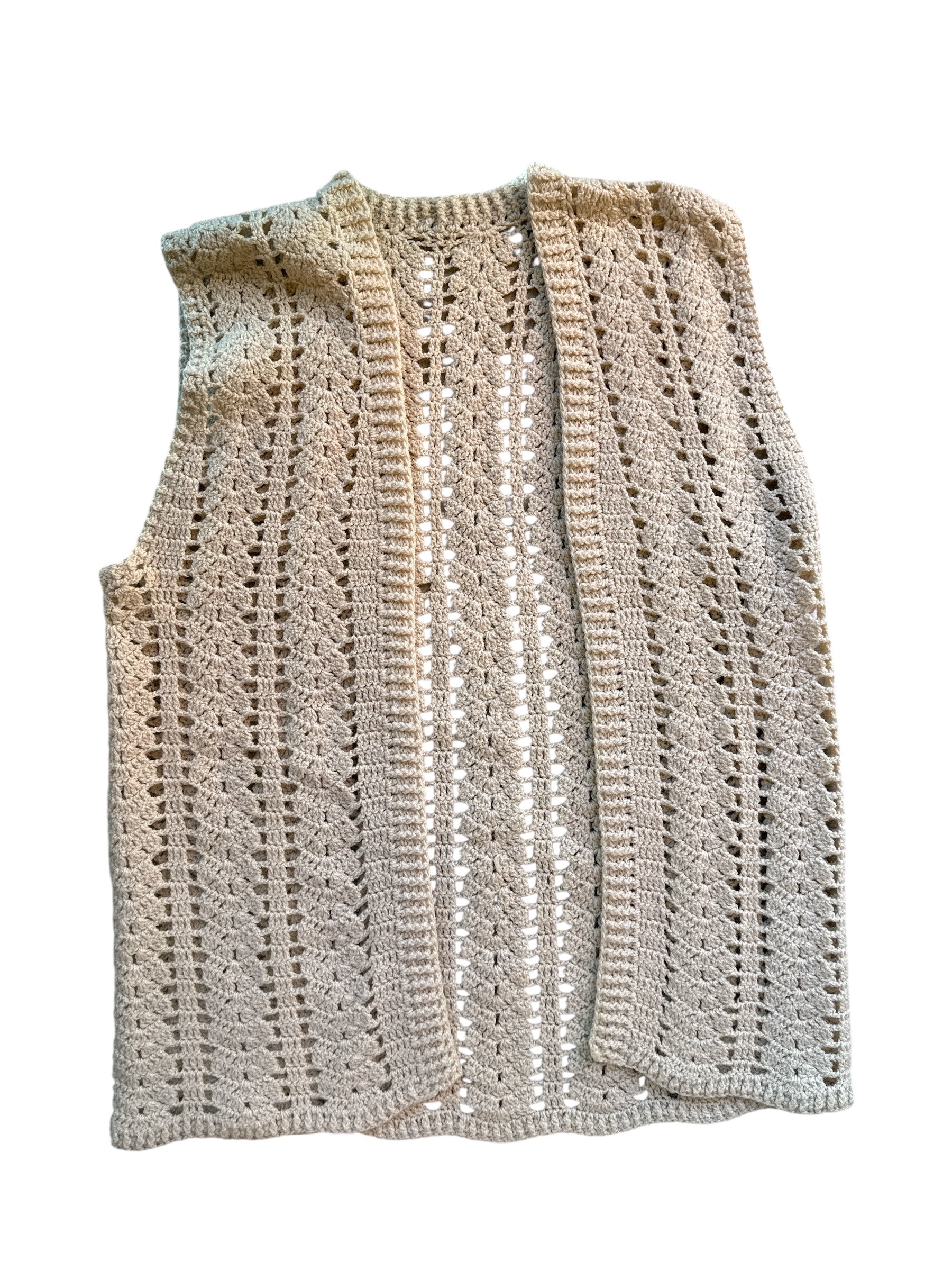 beige  crochet vest M