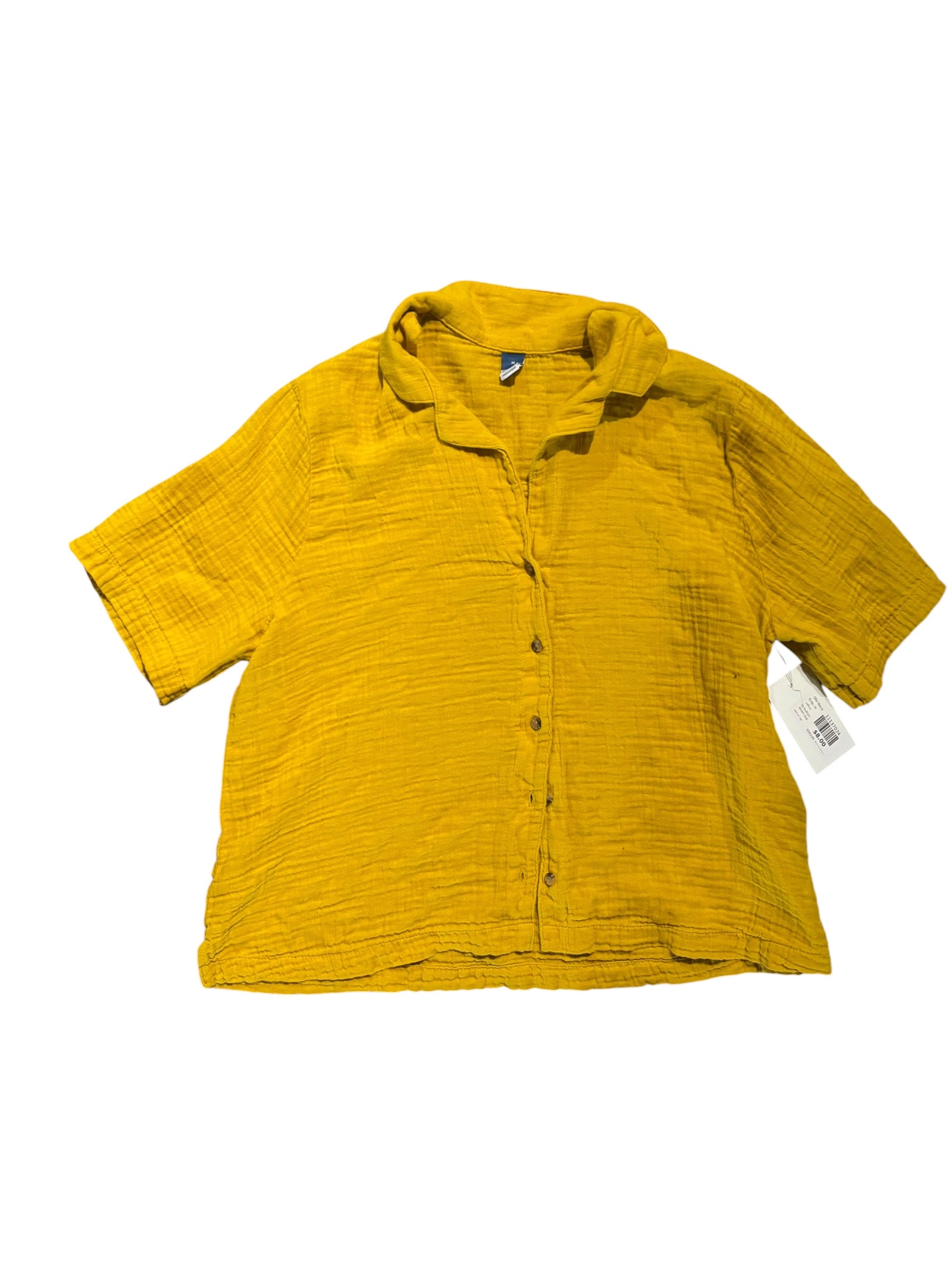 yellow Old Navy ss button down top, M