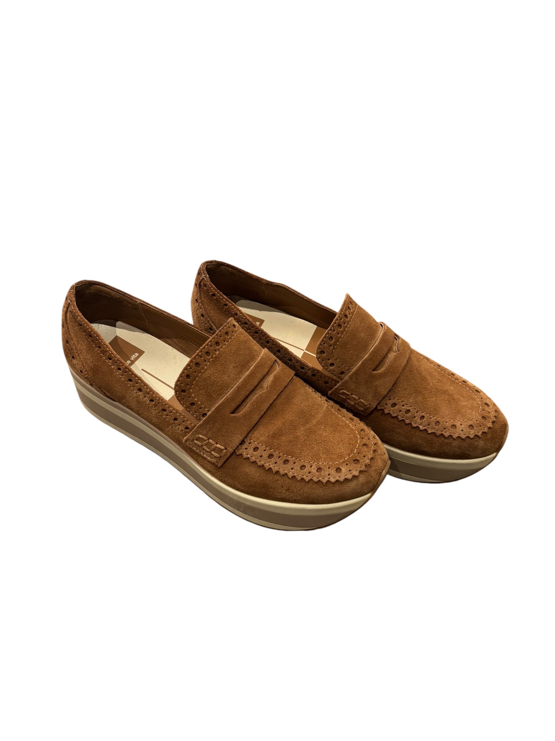 Brown Dolce Vita platform loafers