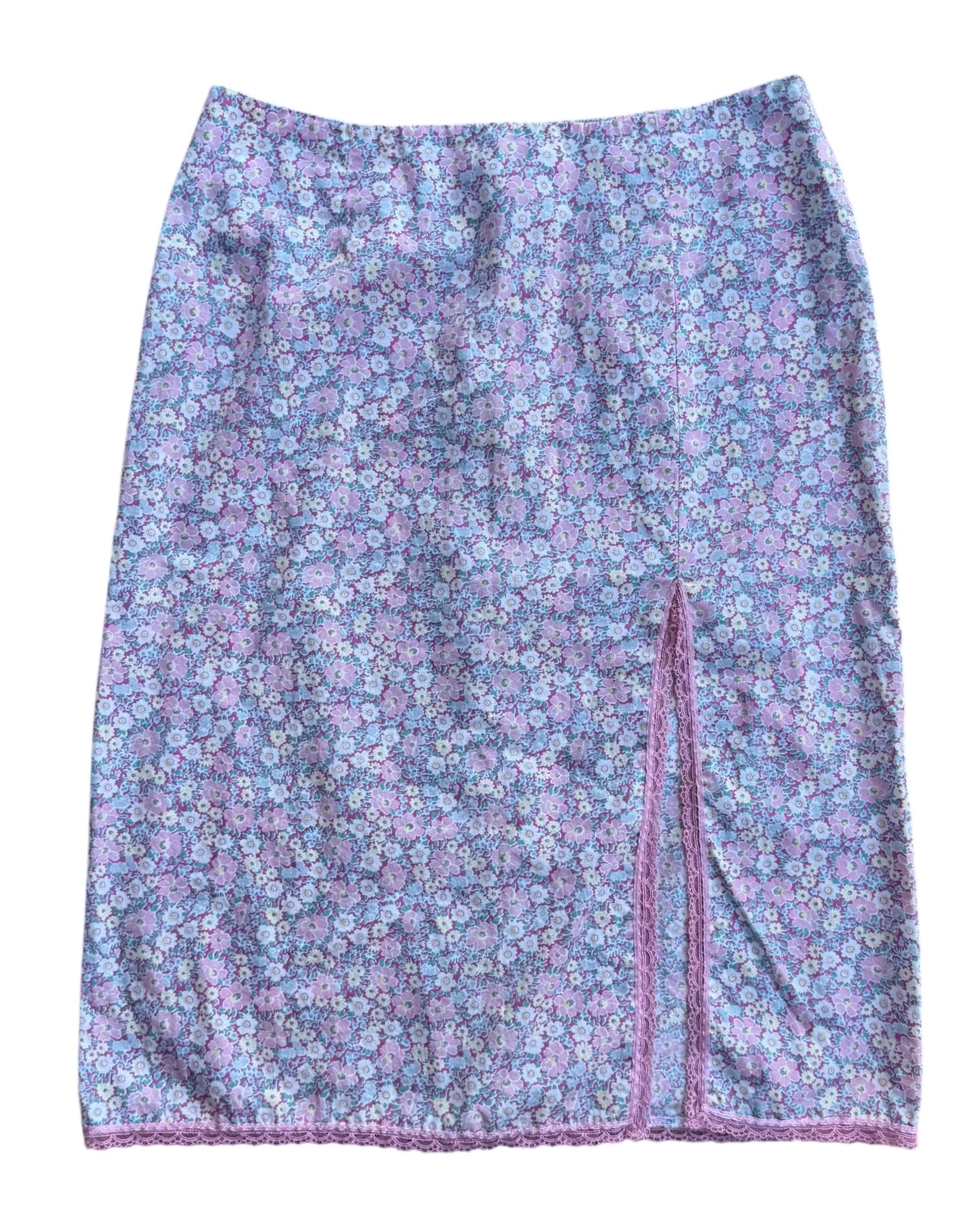 pink/mulit Warehouse floral print slit skirt, 6