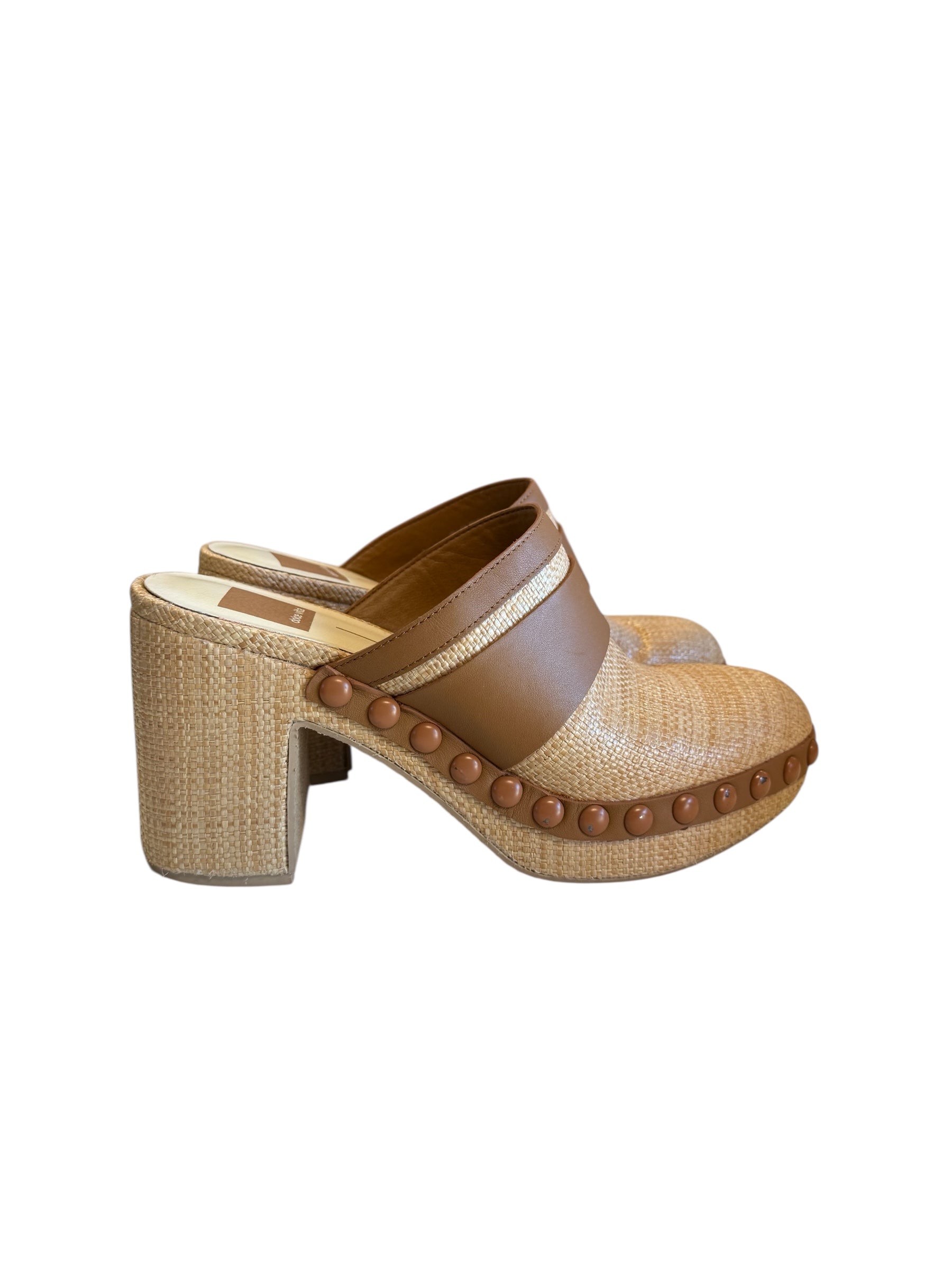 Tan Dolce vita Woven clog like shoe, 7.5
