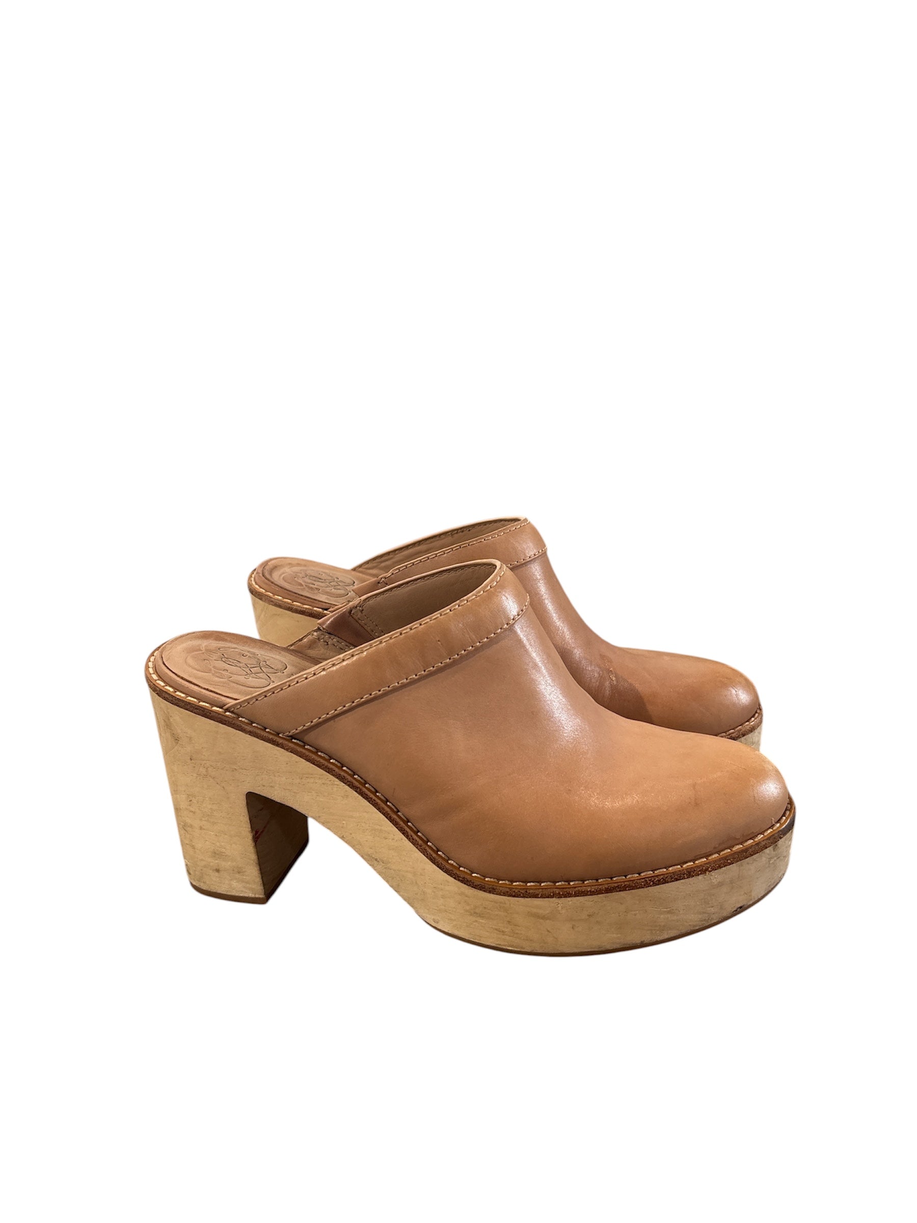 Tan Kimberly whitman Platform mules, 9.5