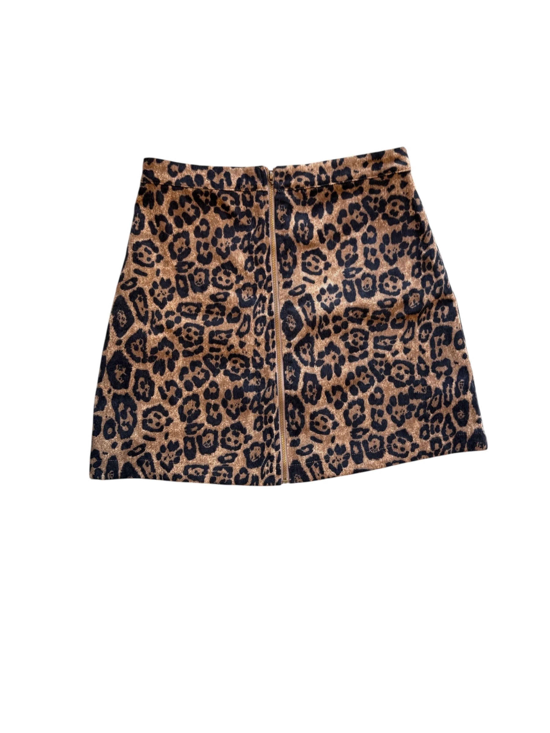 brown black Sadie and sage Leopard cord skirt, S