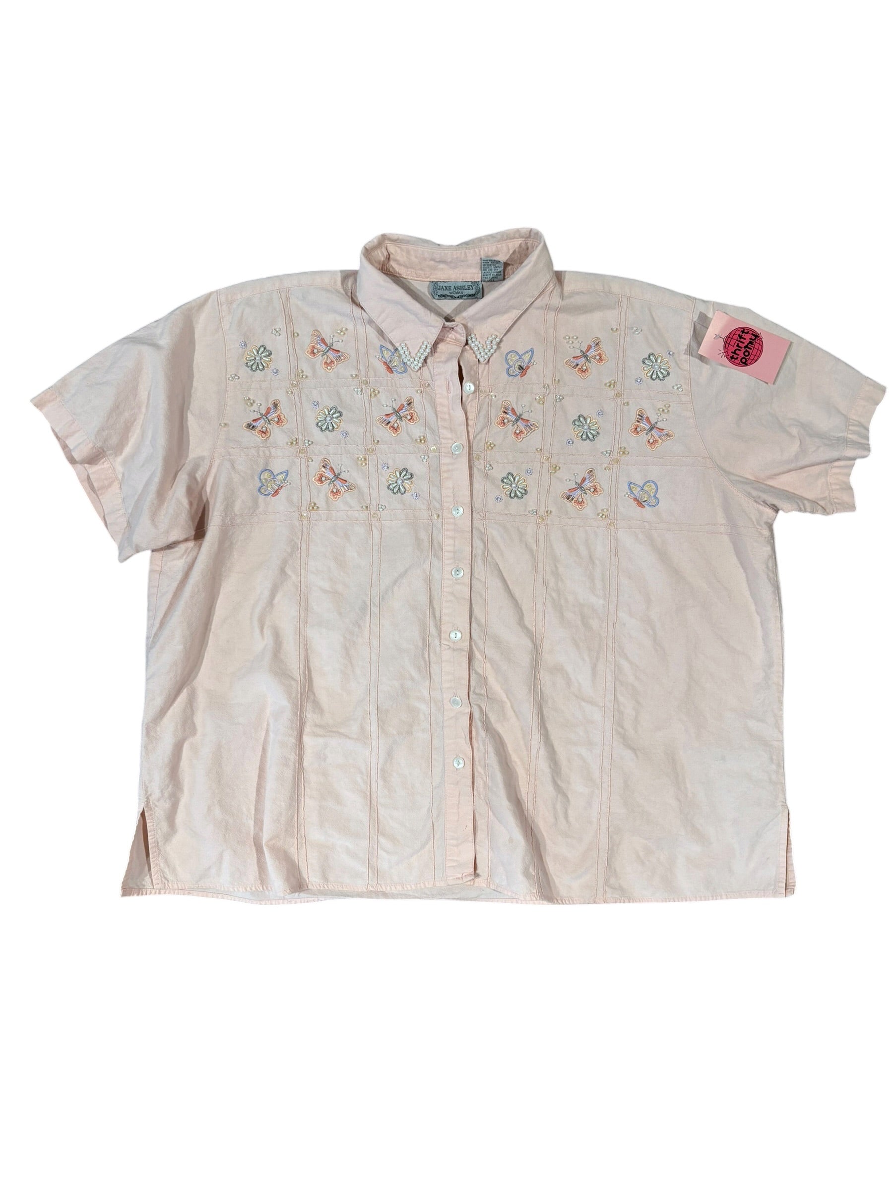 pink jane ashley beaded butterfly top, 26/28