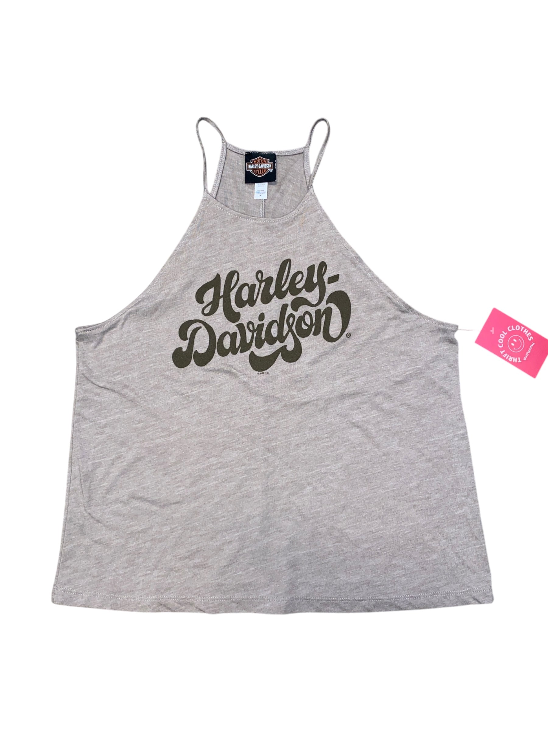 brown harley davidson branded high neck tank, m