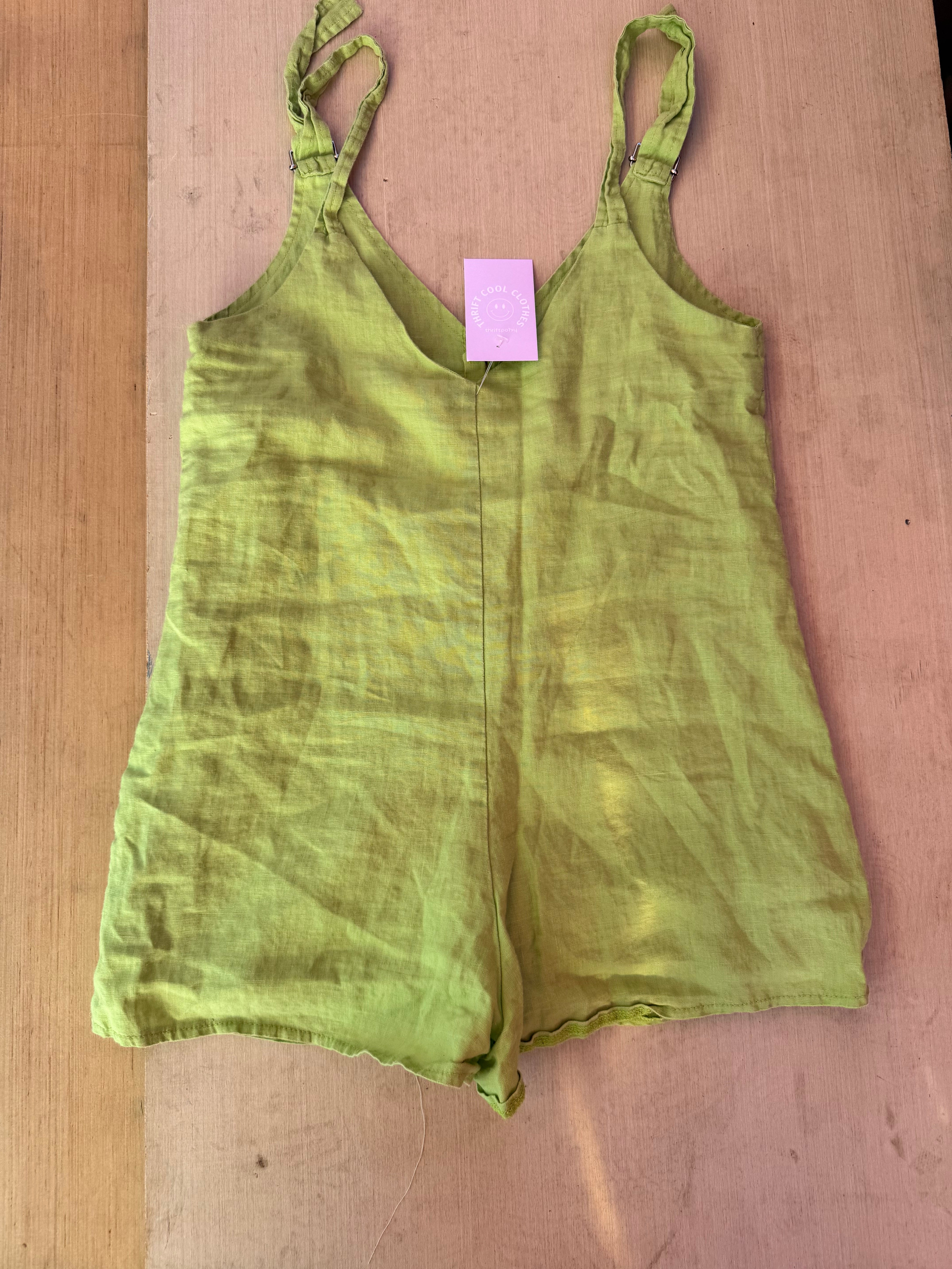 Green Seek Linen romper, S