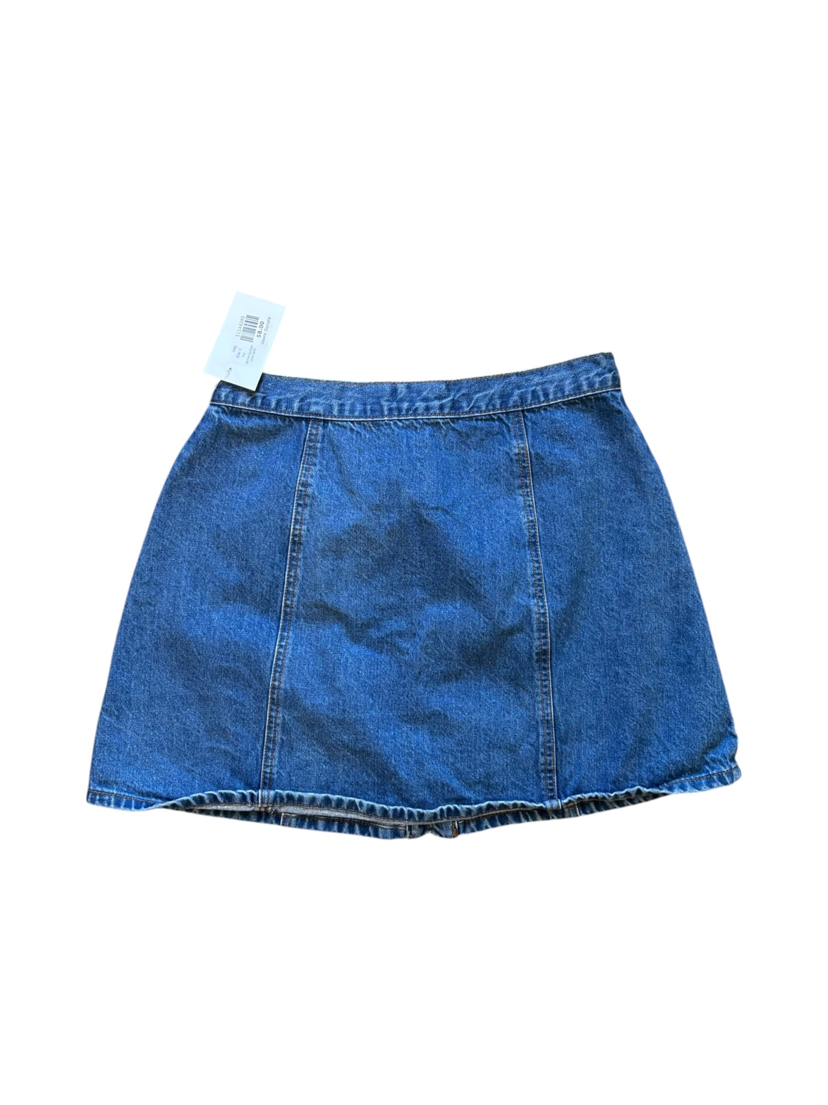 blue bdg denim button mini skrit, L