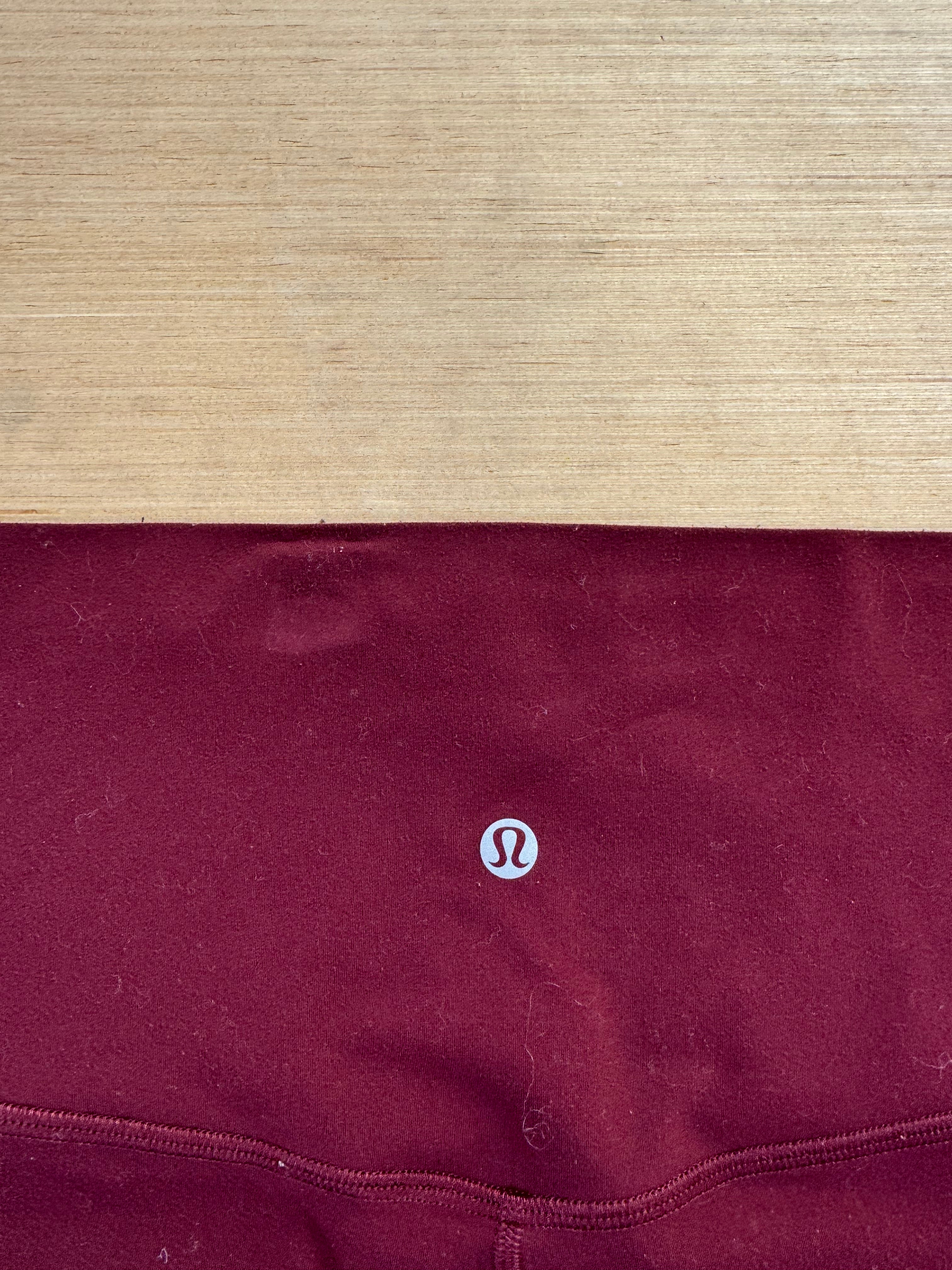 maroon lululemon biker shorts, 18