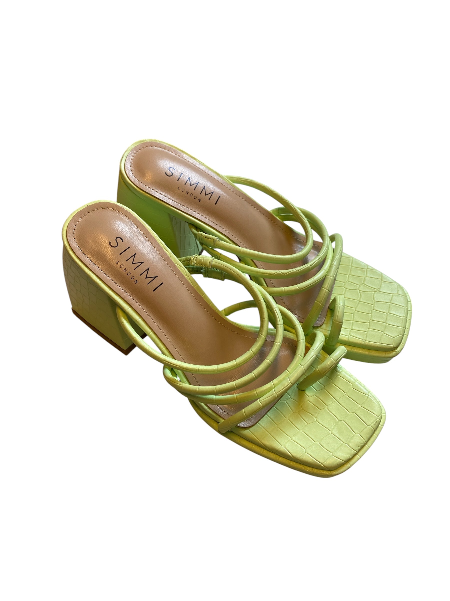 green simmi platform strappy heels, 6