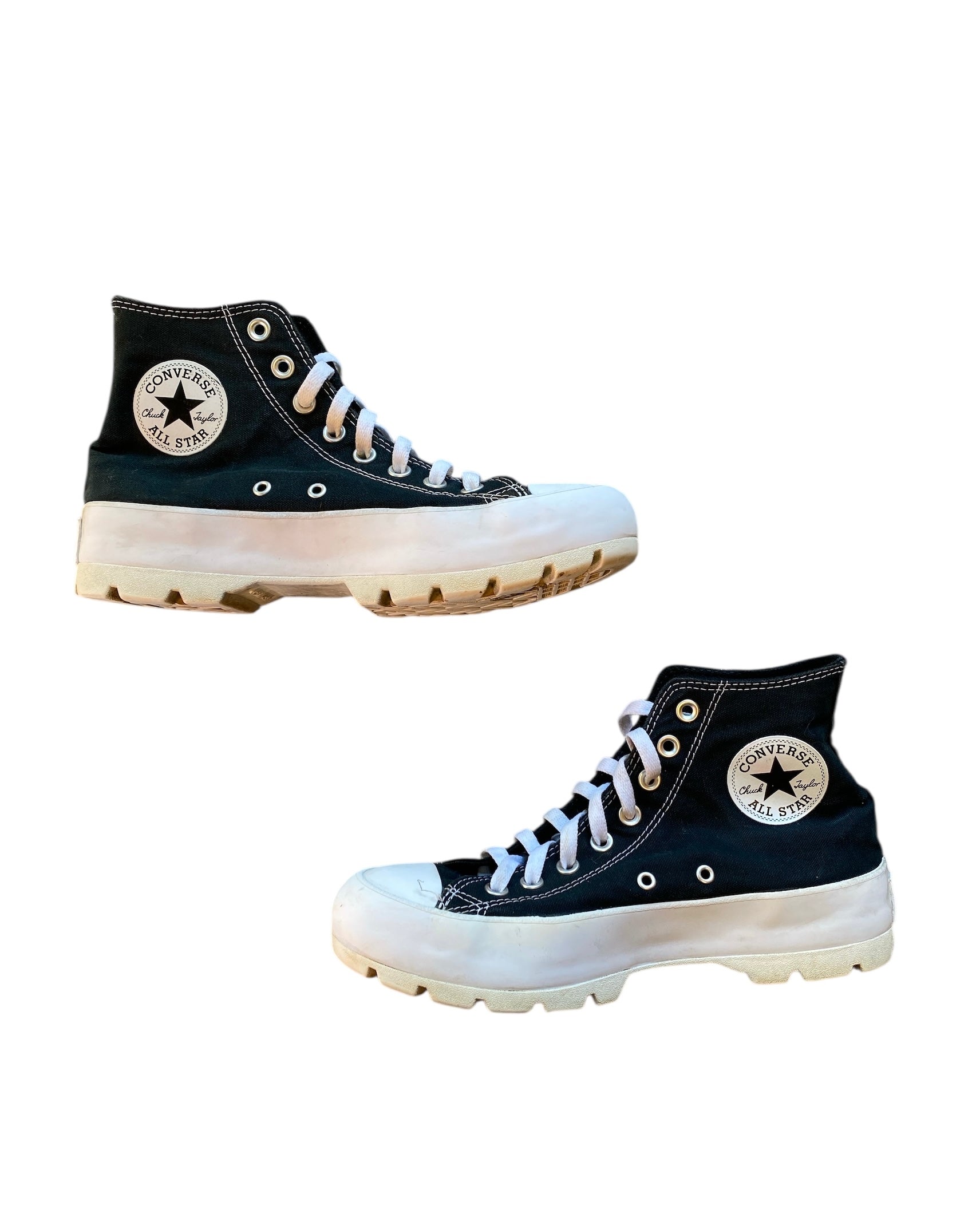 black white converse platform high tops, 9