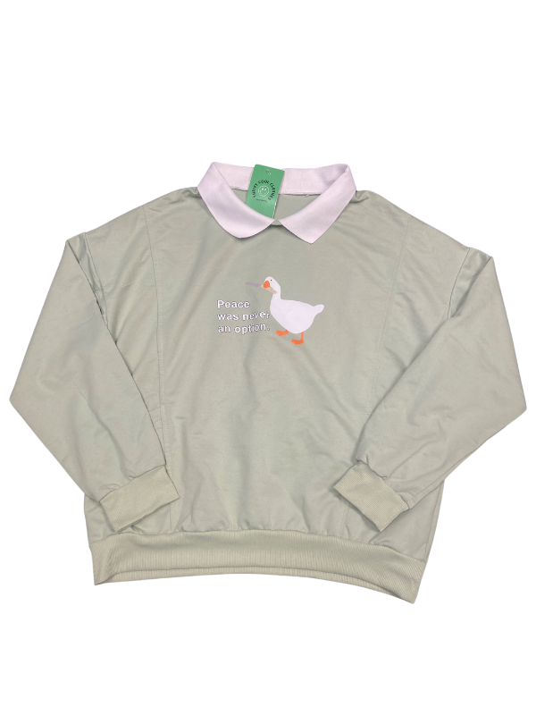 Green  Collar peace option duck top, Xl