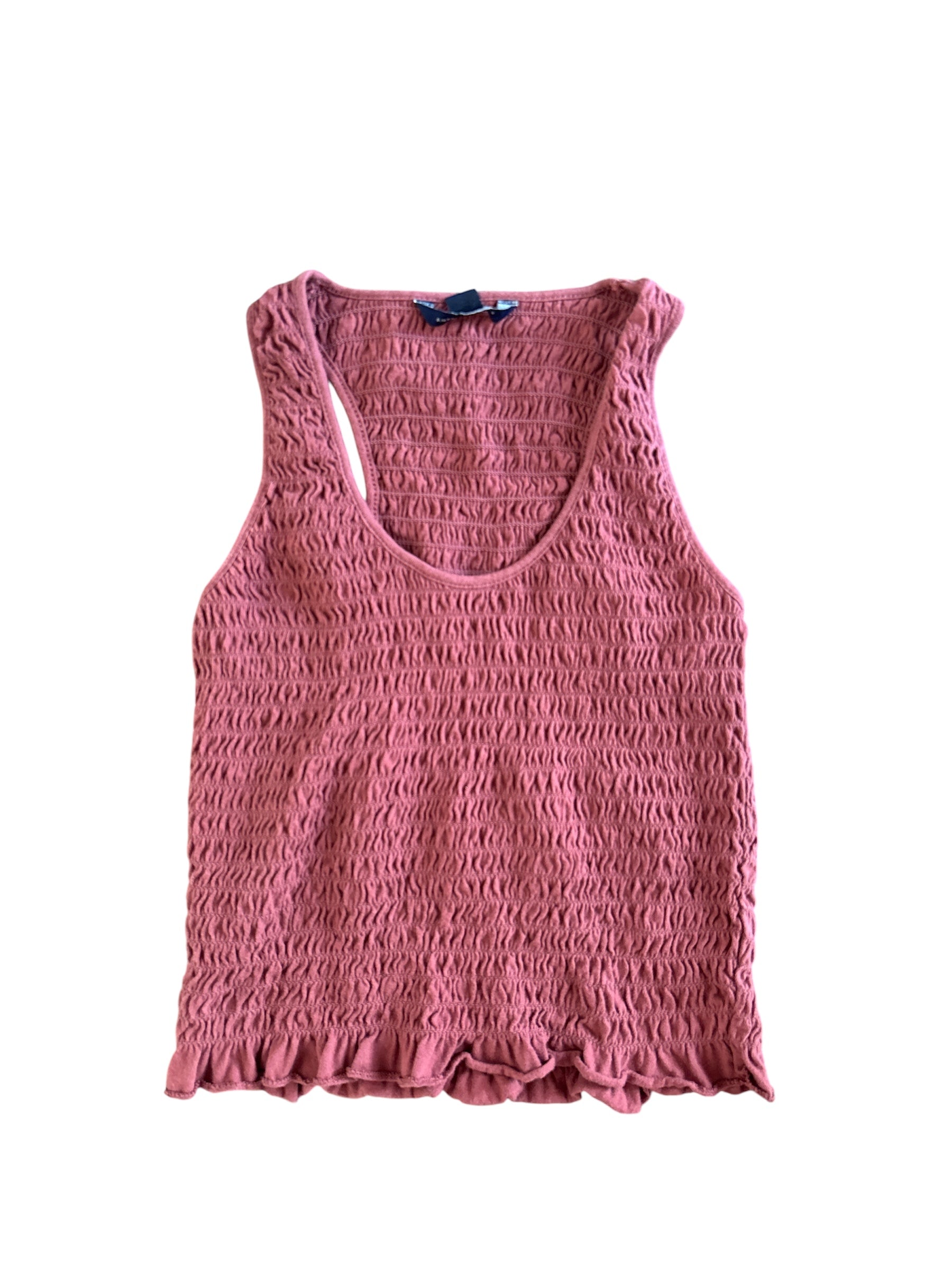 mauve american eagle smocked tank top, s