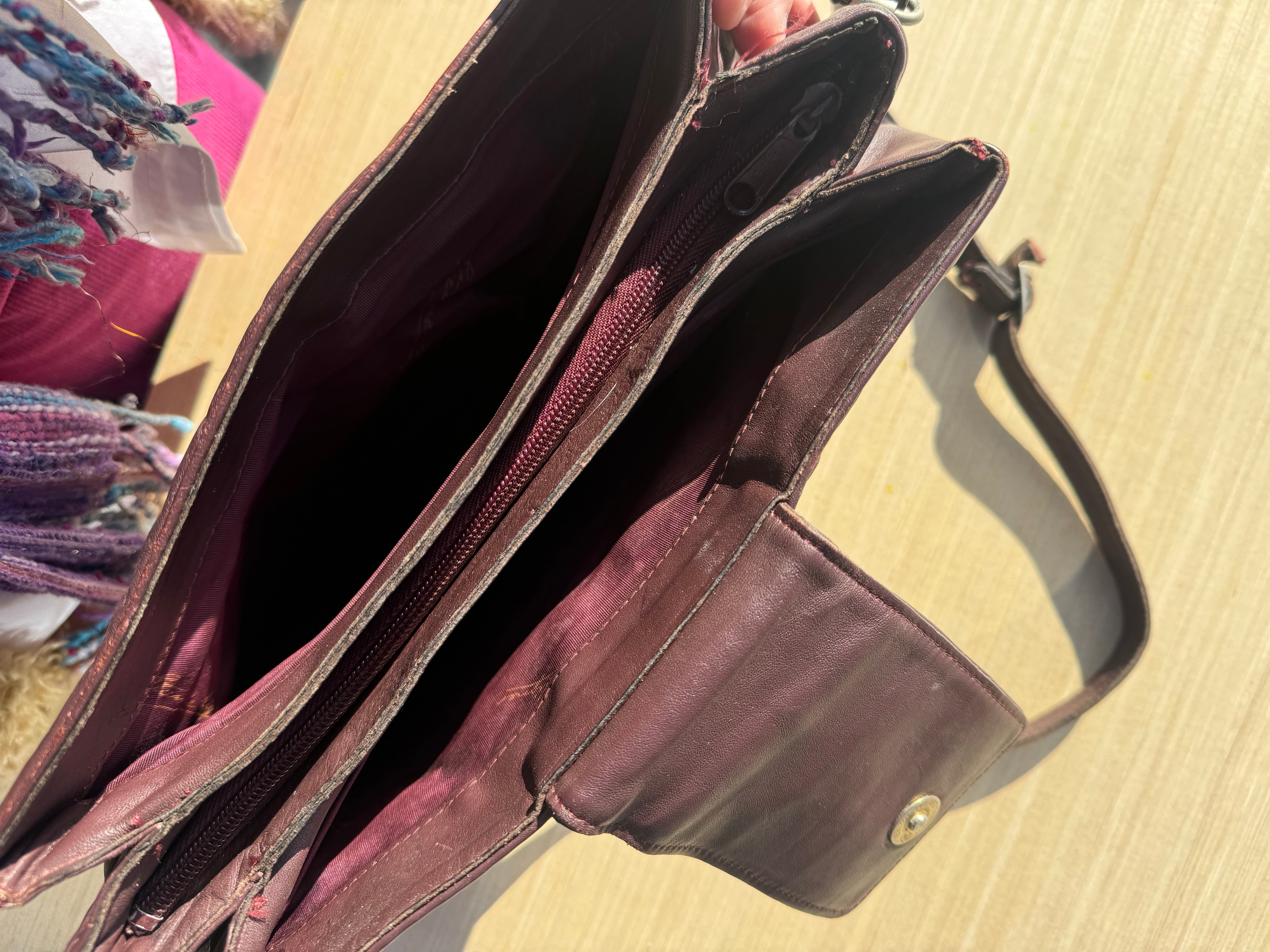 red etienne agner leather purse