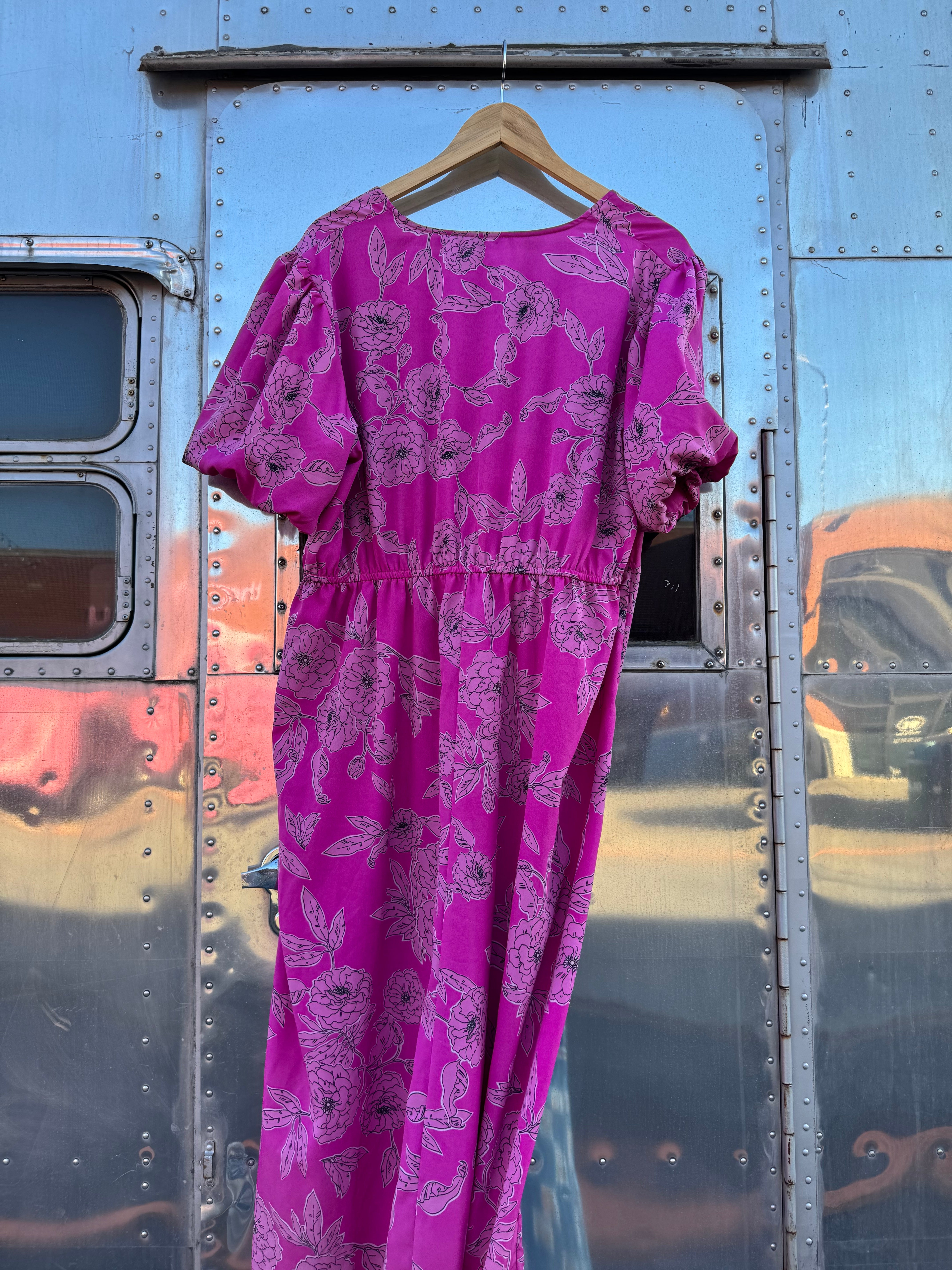 pink simplybe floral babydoll dress, xl