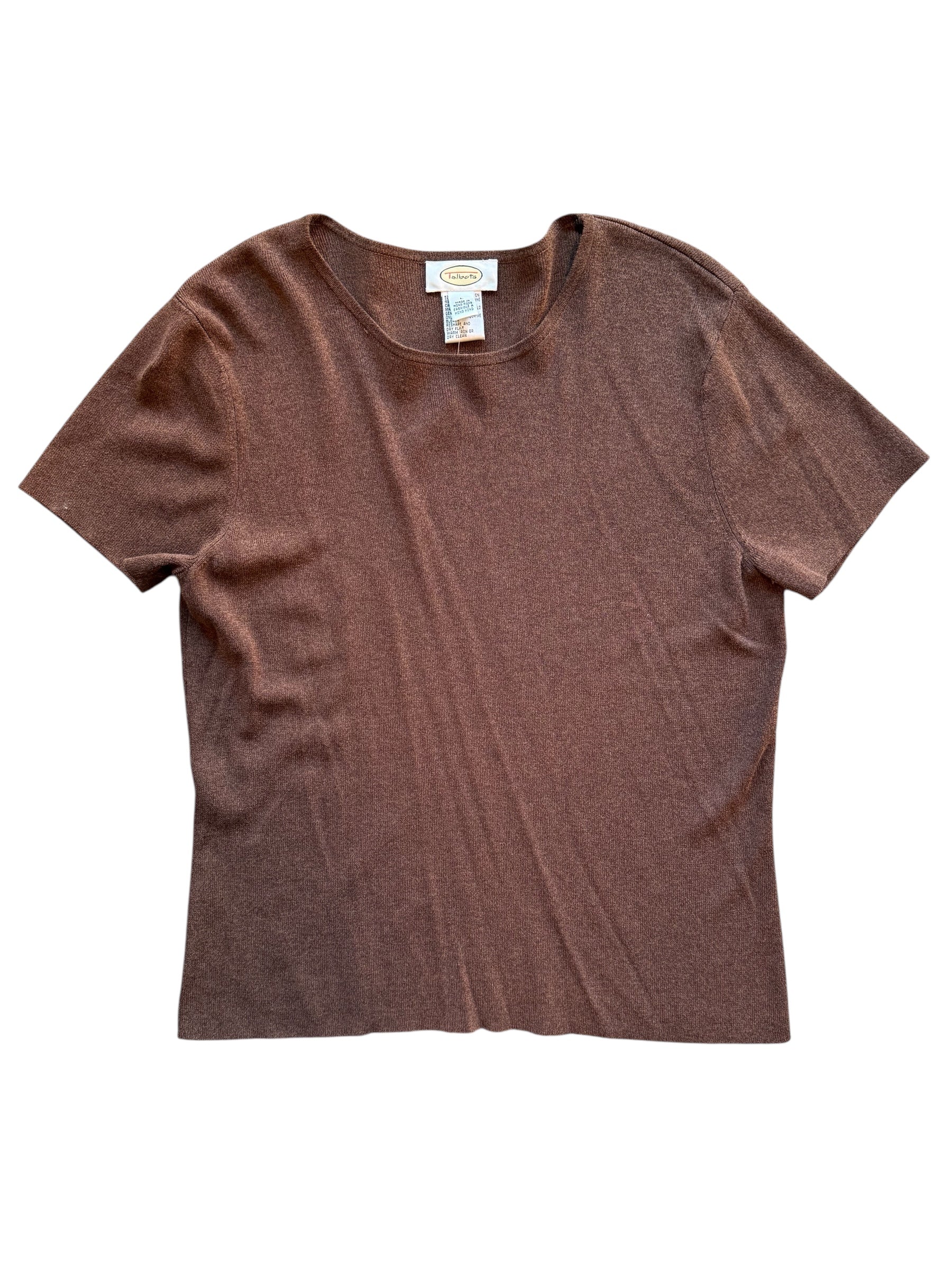 brown talbots deadstock knit ss top, l