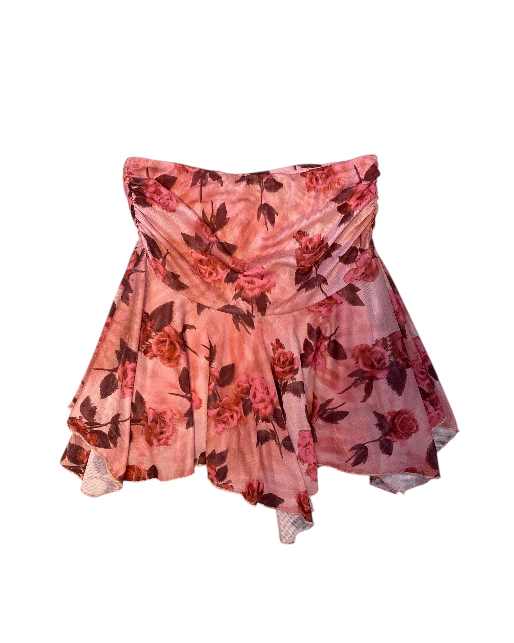pink princess polly strapless floral mesh top, 2