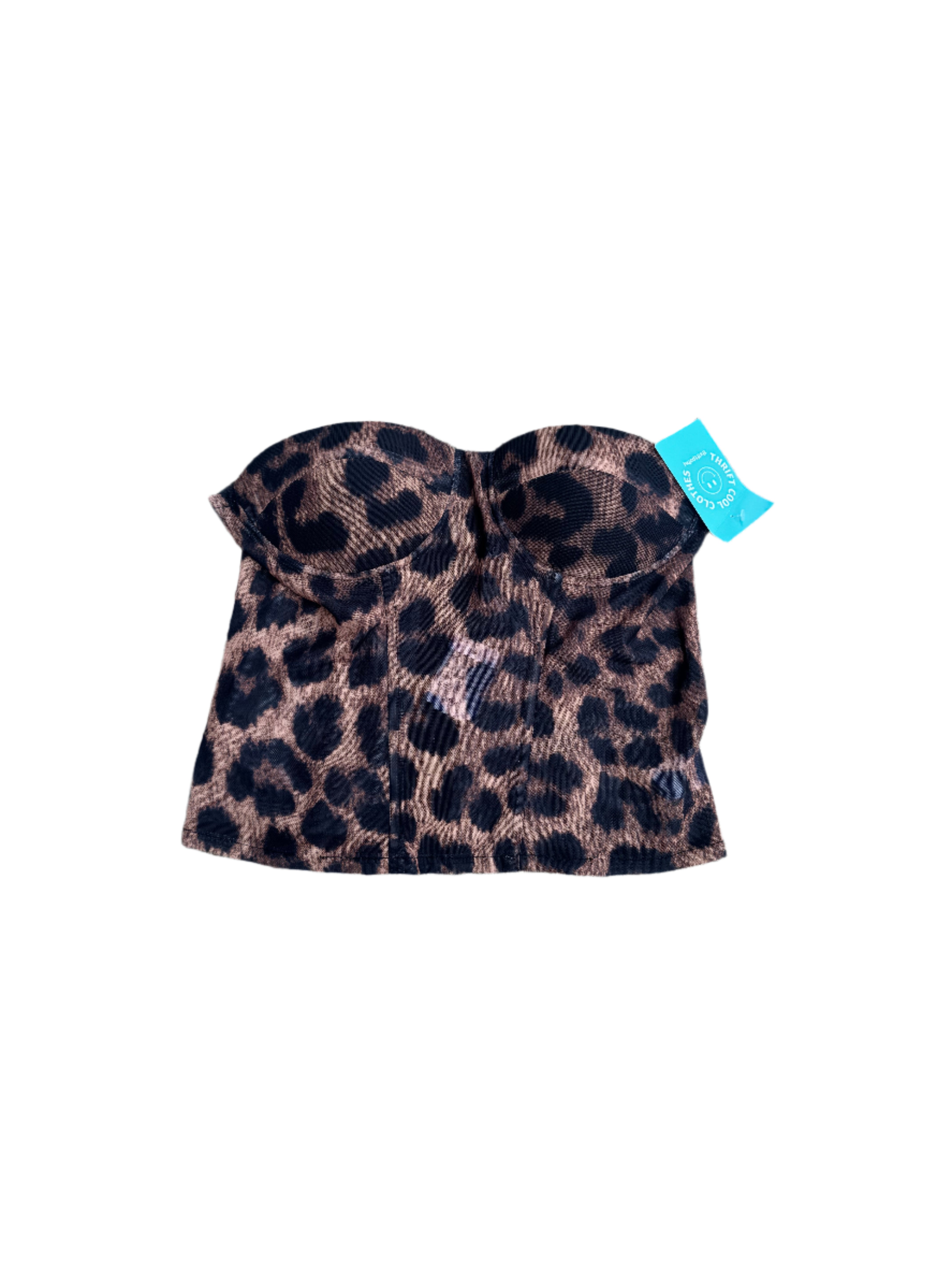 brown black windsor nwt leopard mesh top, L