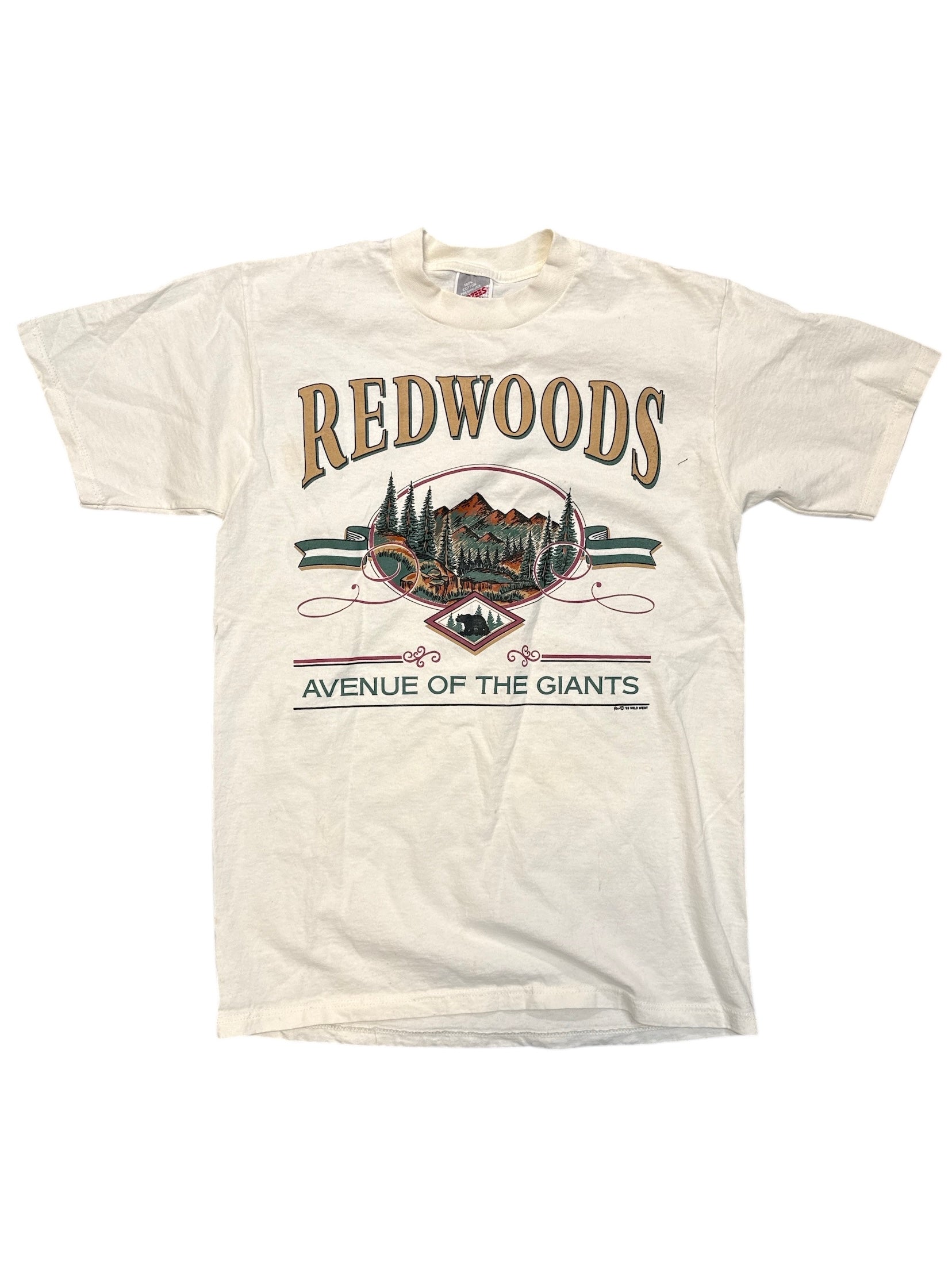 white jerzees vtg redwoods tee, m