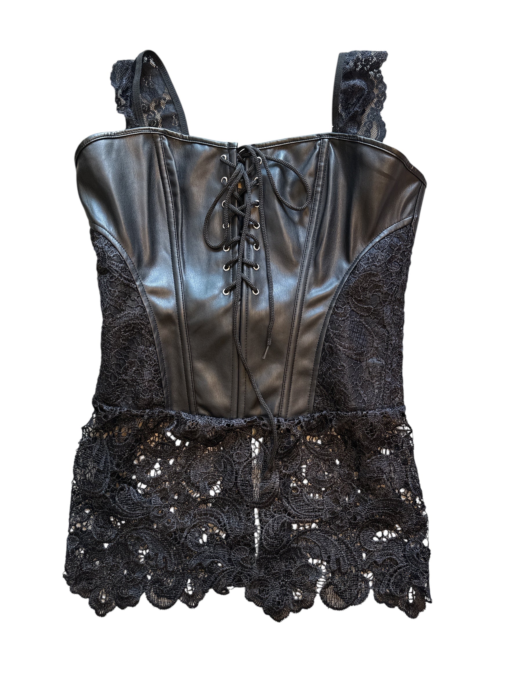black  witchy corset top, L