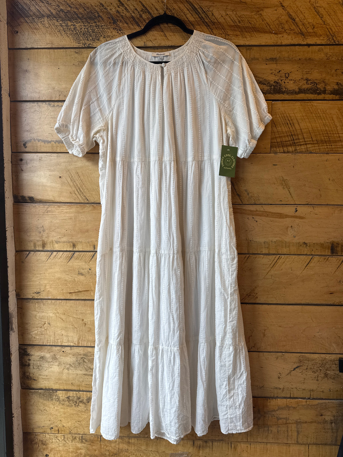 White Madewell Tiered ss maxi dress, L