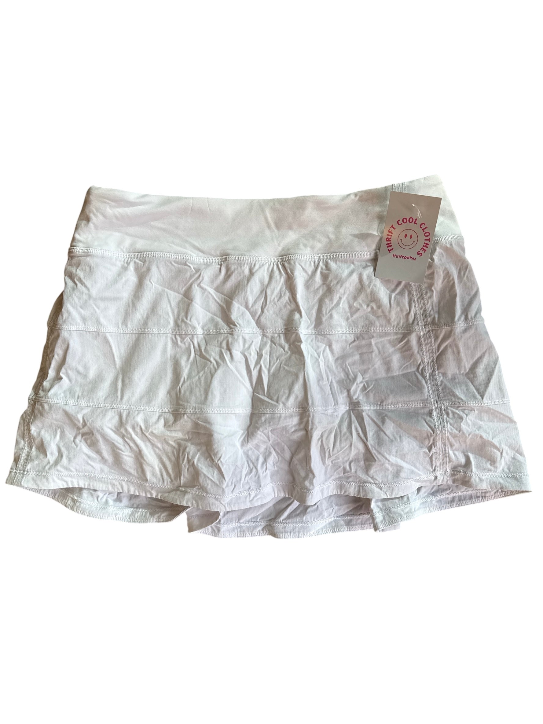 white lululemon tennis flippy skirt, 8