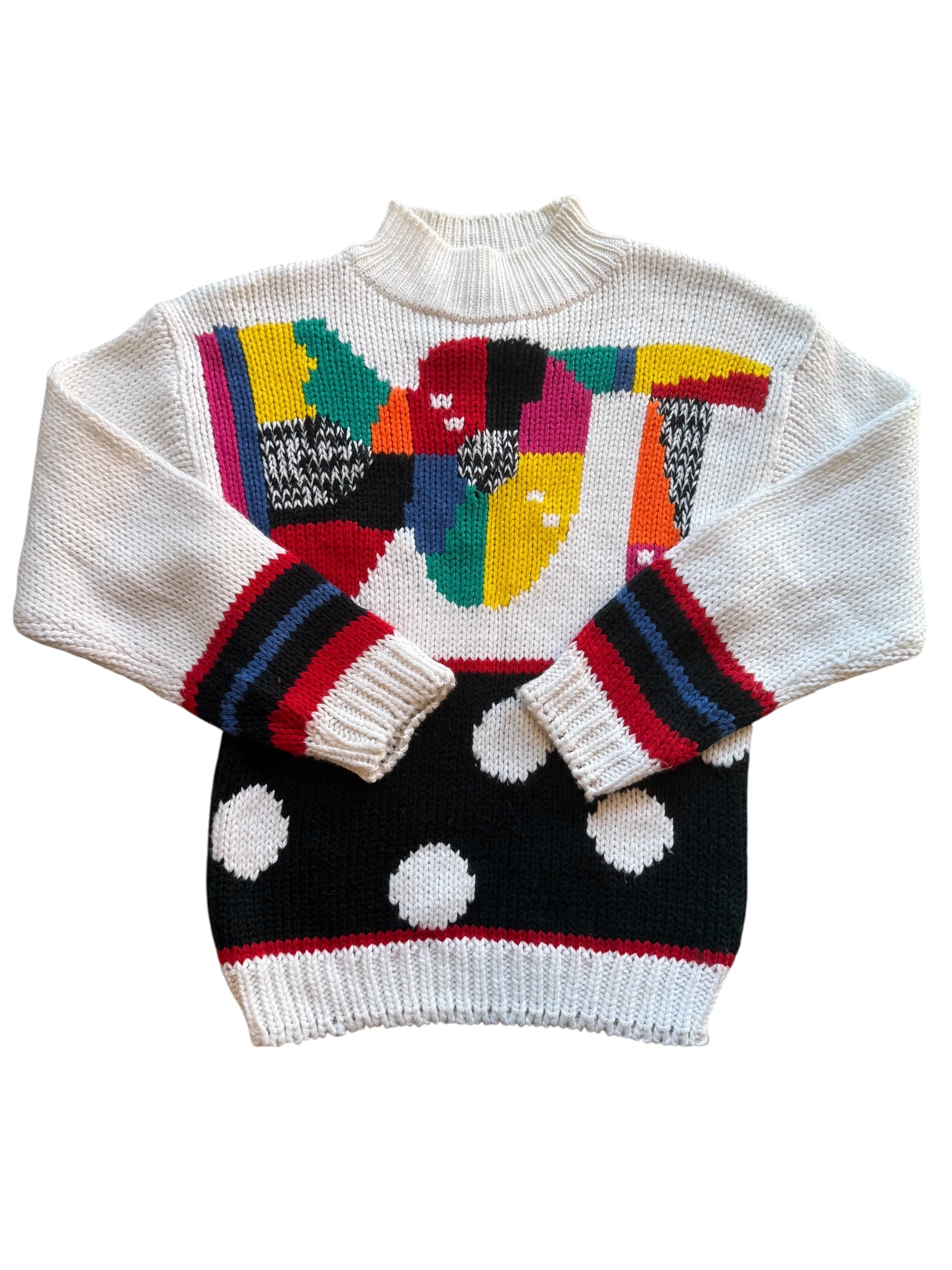 white black pink csl dot sweater, s