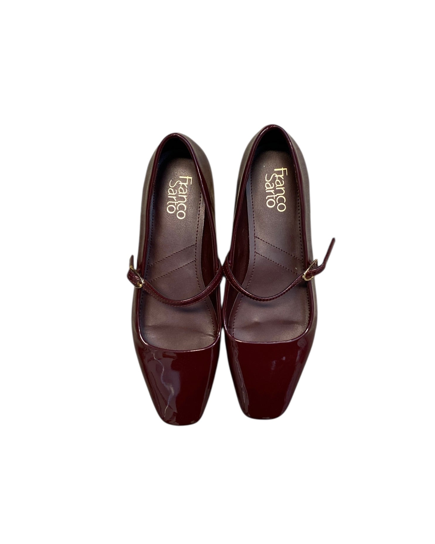 maroon franco sarto mary jane flats, 7.5
