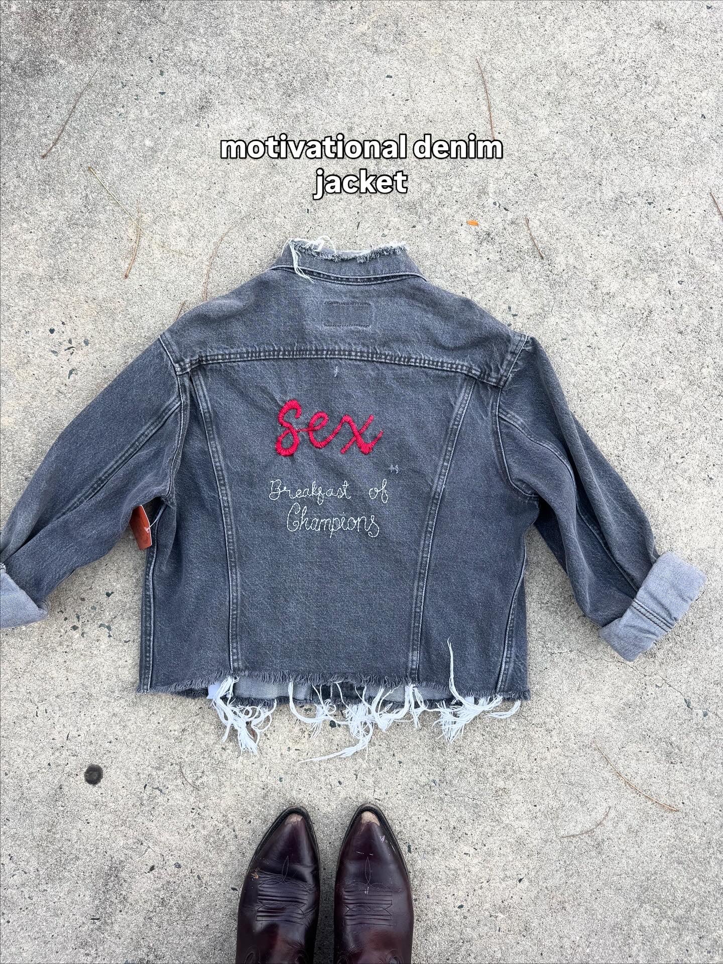 Black Levis Sex breakfast of champions jean jacket