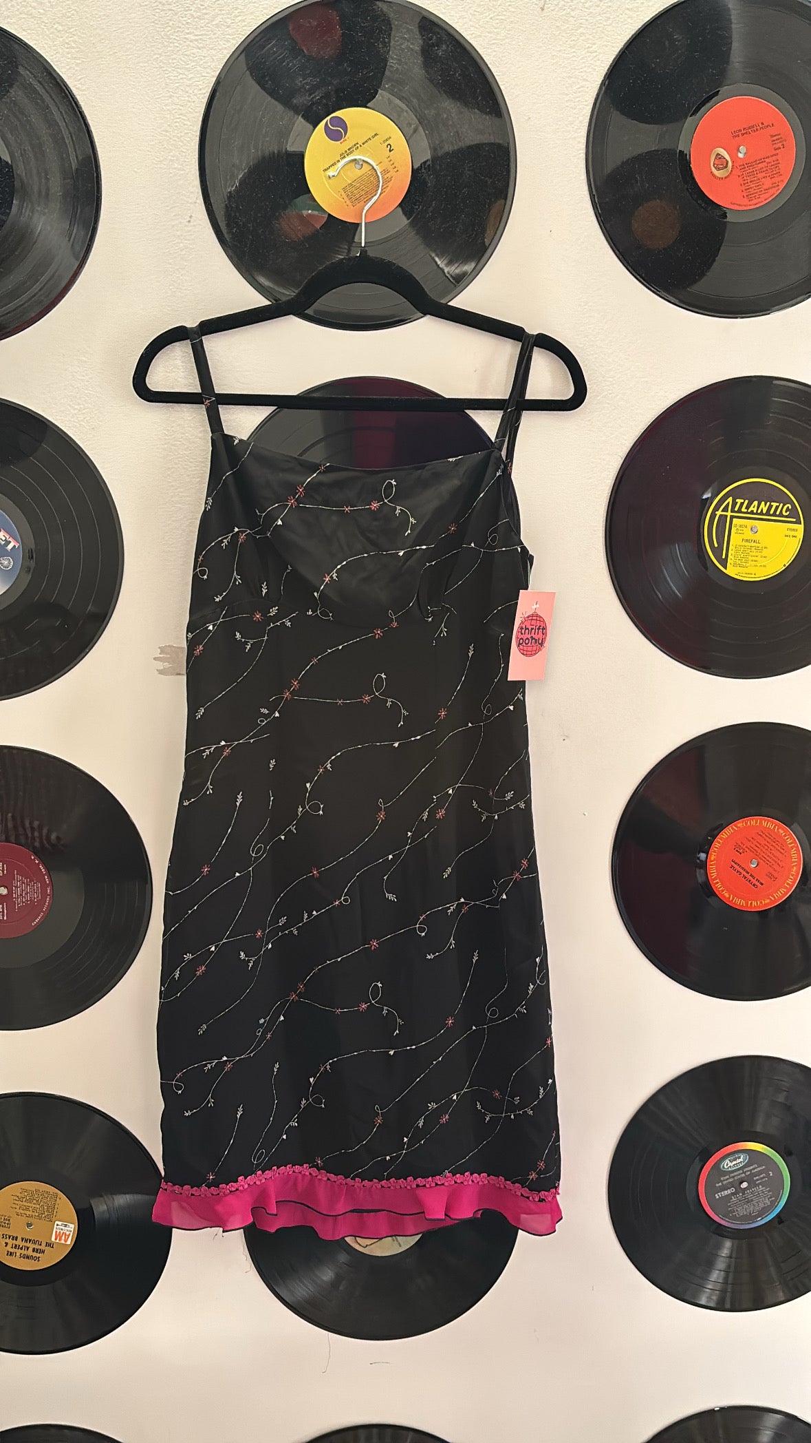 black pink harolds vtg floral tank dress, 2