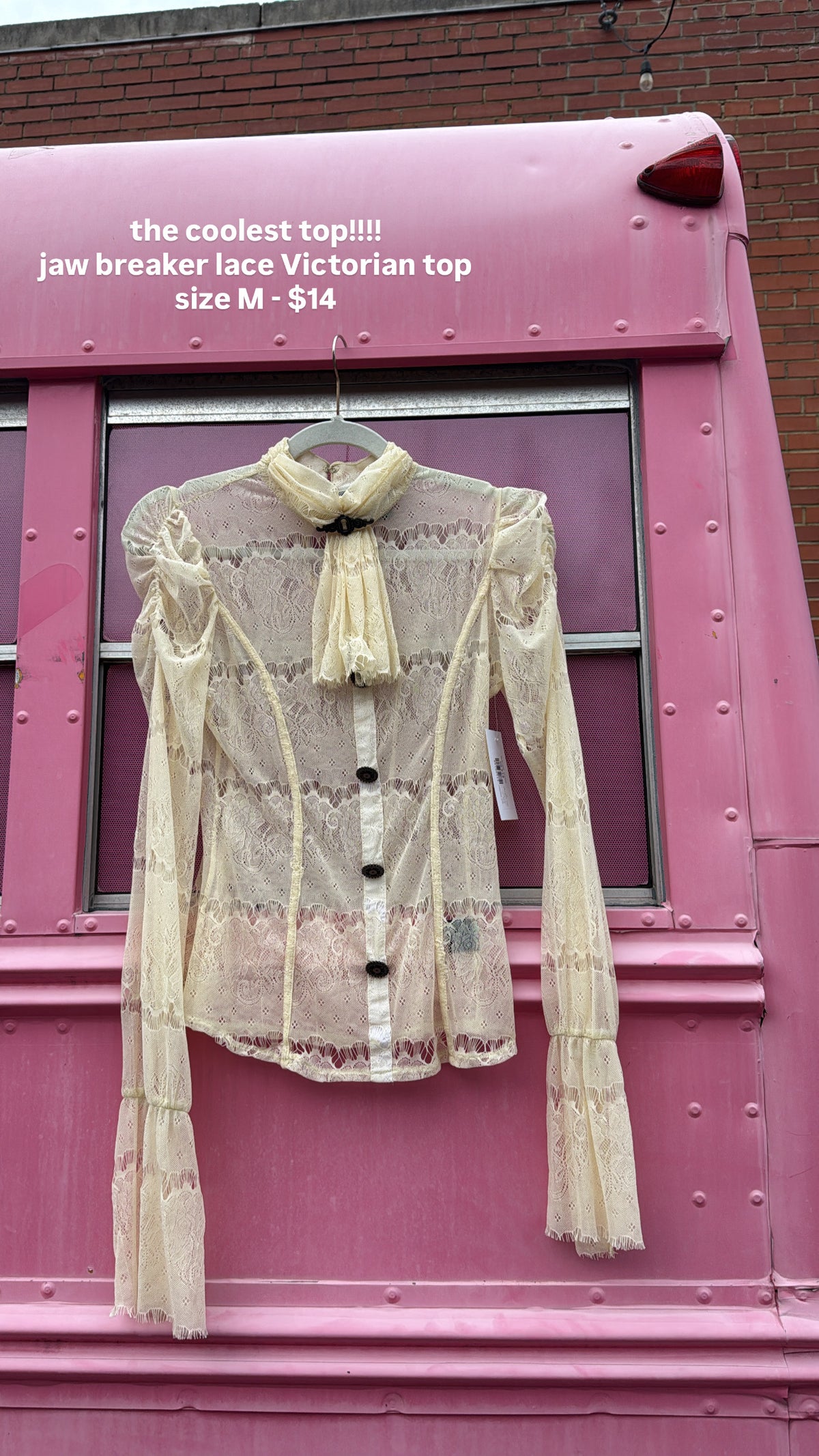 cream black jaw breaker lace victorian ls, m