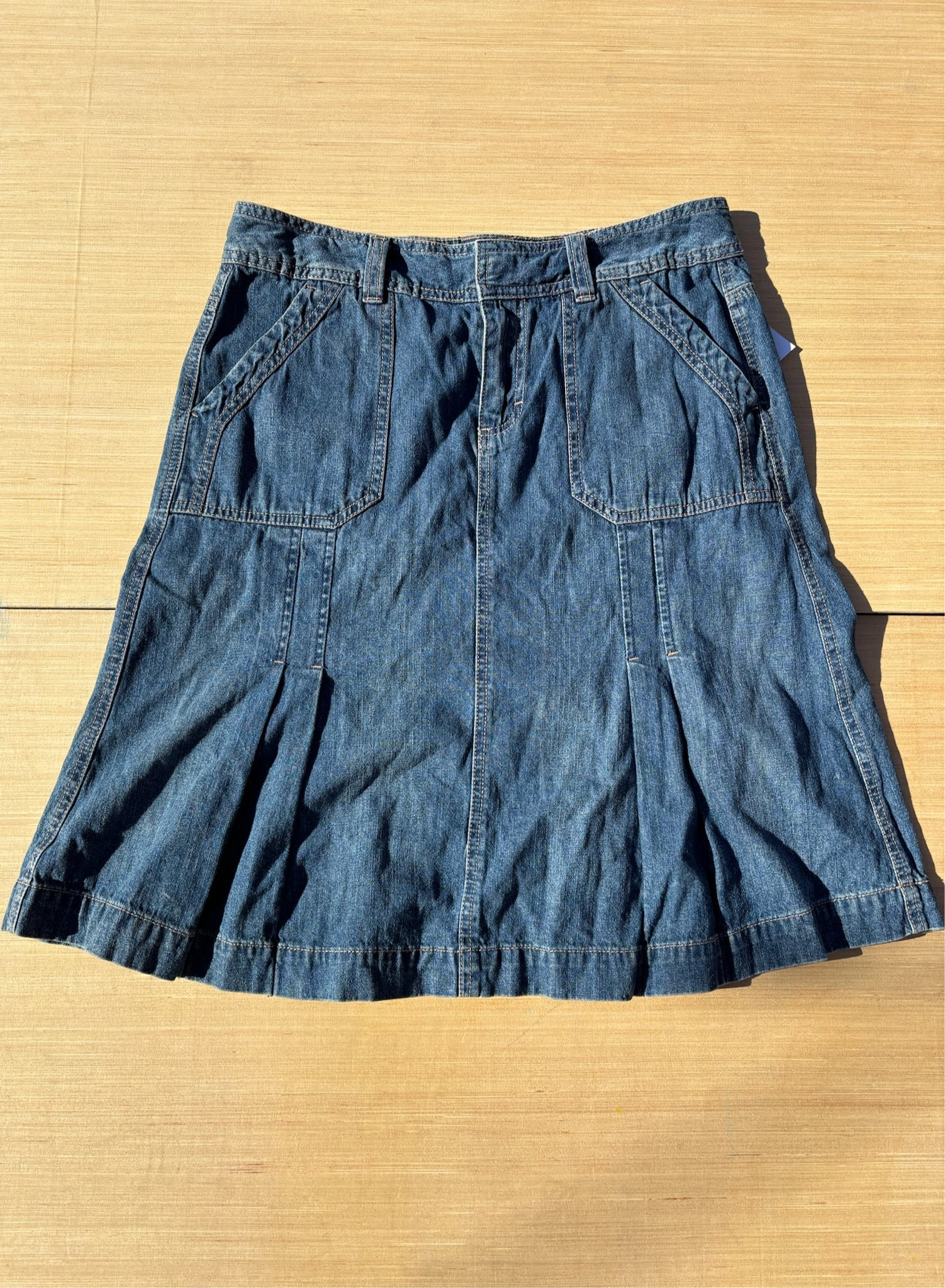 blue sonoma denim skirt w pleats, 8